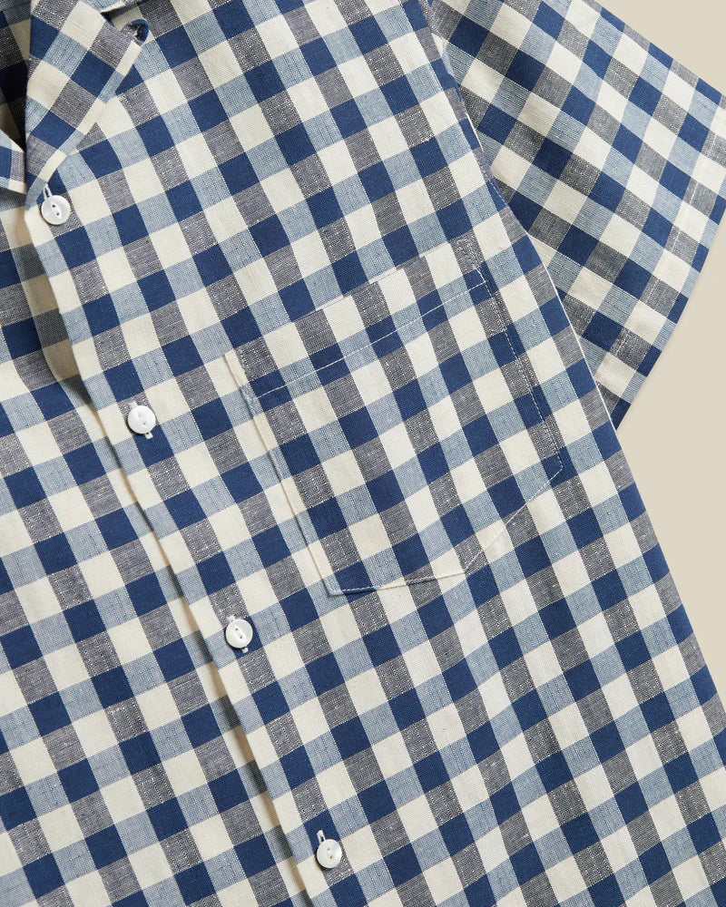 Portuguese Flannel - Midwest Camp Collar in Wide Gingham - Image 3