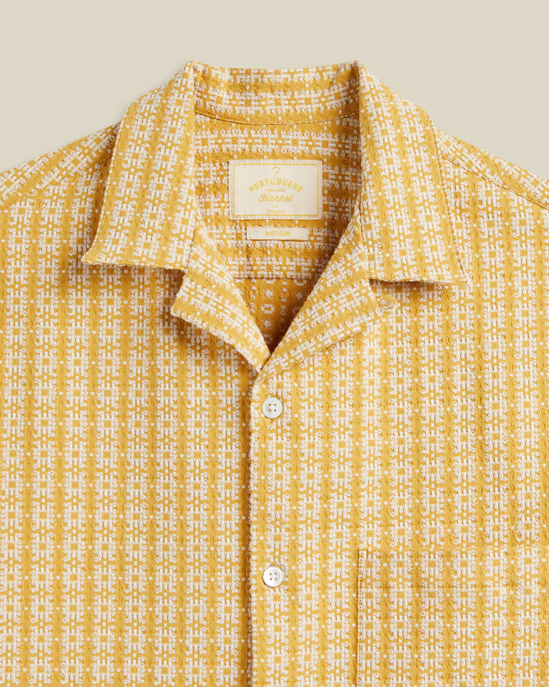 Portuguese Flannel - Polen Camp Collar in Yellow - Image 2