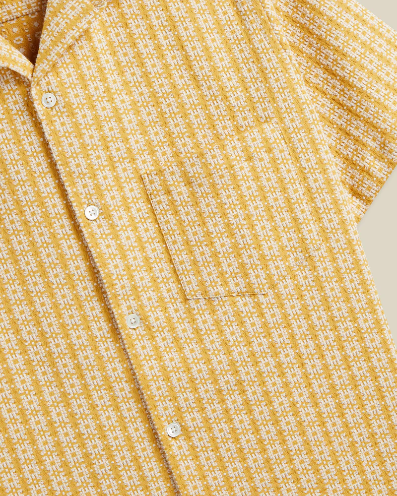 Portuguese Flannel - Polen Camp Collar in Yellow - Image 3