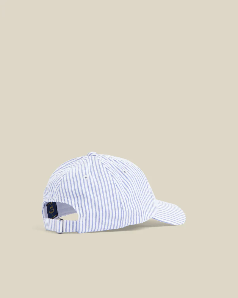 Portuguese Flannel - Seersucker Hat in Blue Stripe - Image 3
