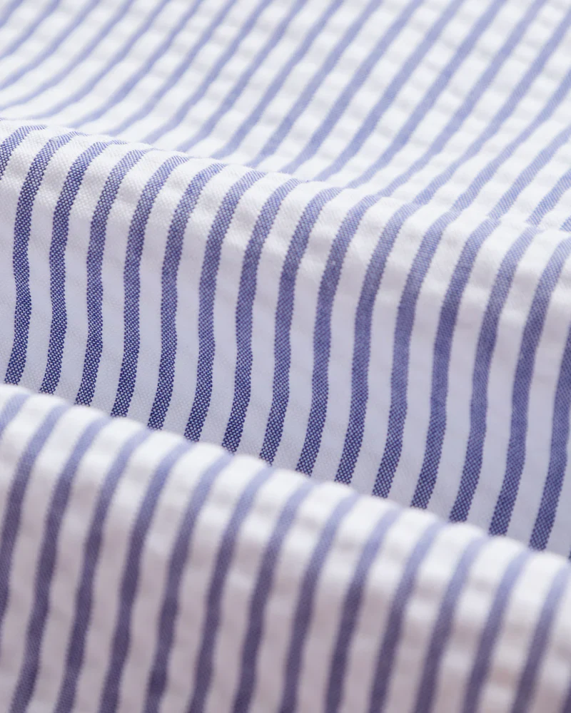 Portuguese Foannel - Atlantico Blazer in Blue and White Seersucker Stripe - Image 5
