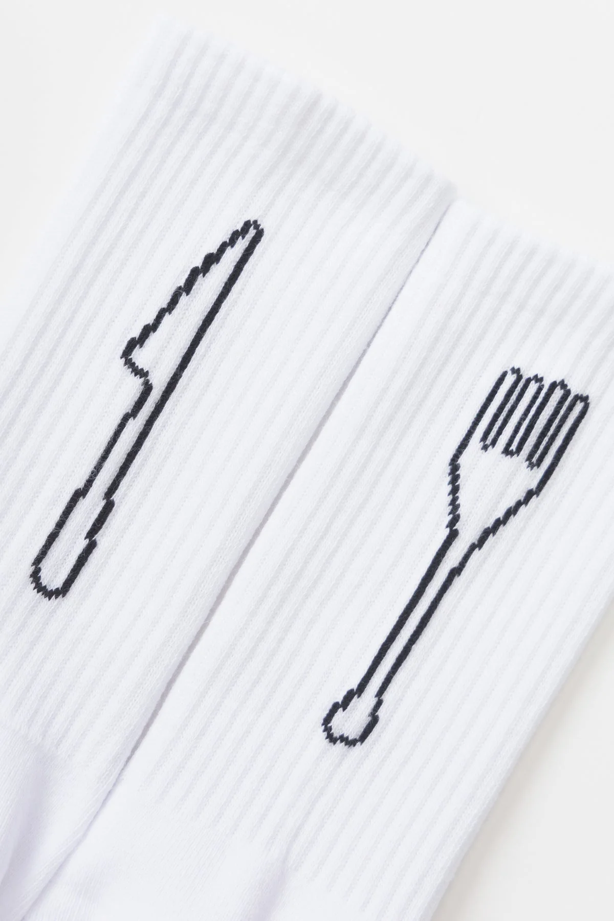 Service Works - Knife & Fork Socks in White - Image 2