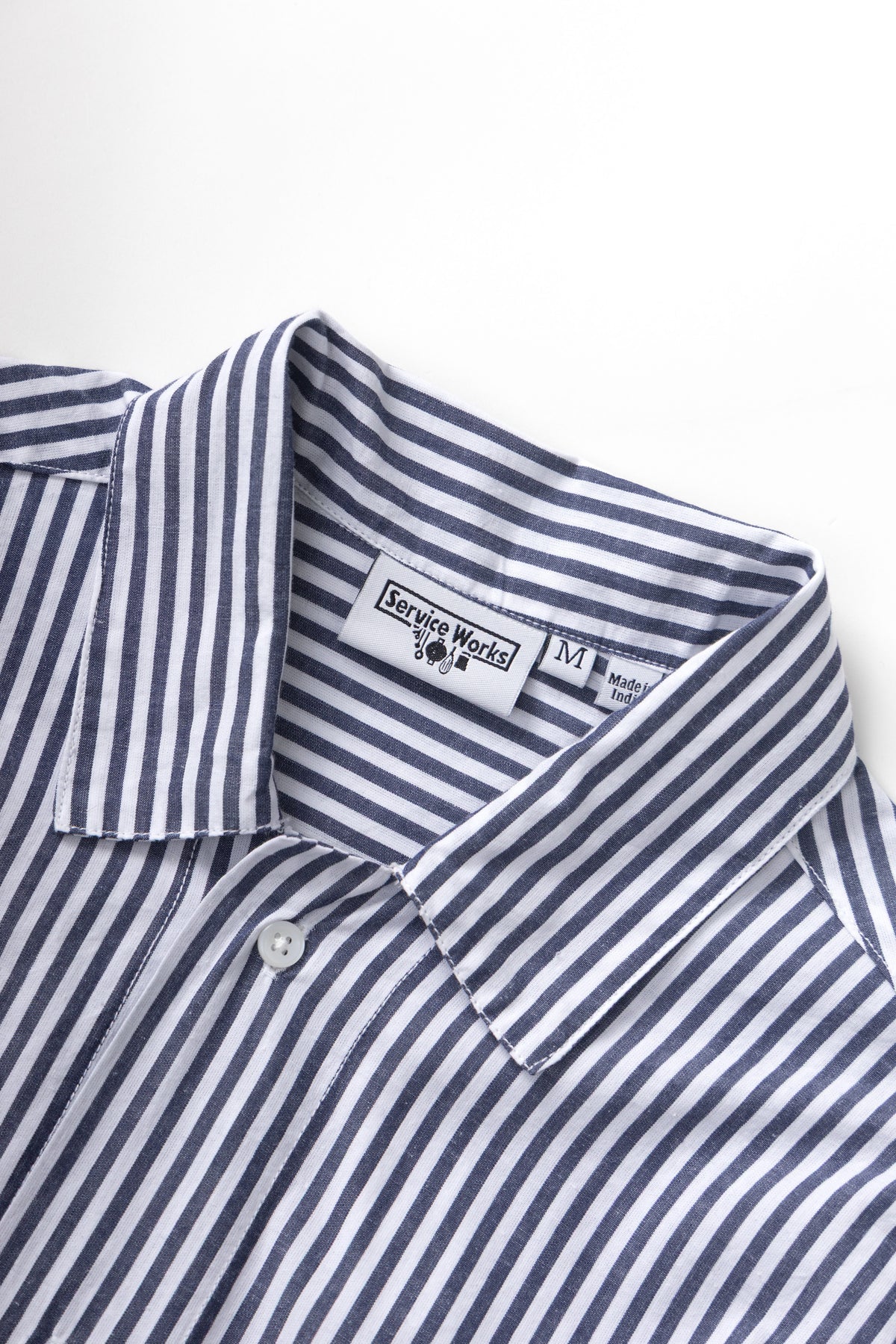 Service Works - Poplin Stripe Waiter Shirt in Royal Blue - Image 2
