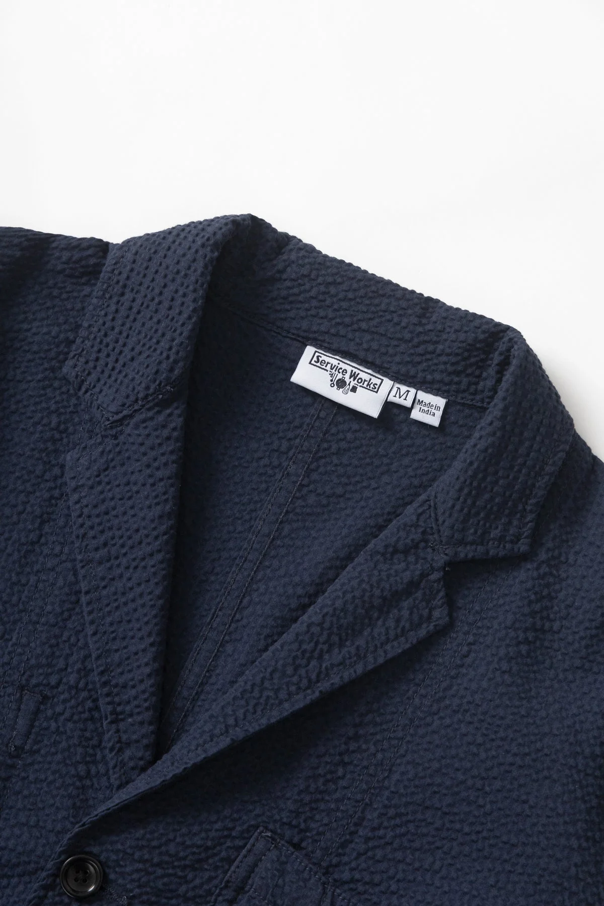 Service Works - Seersucker Server Suit Jacket in Dark Navy - Image 2