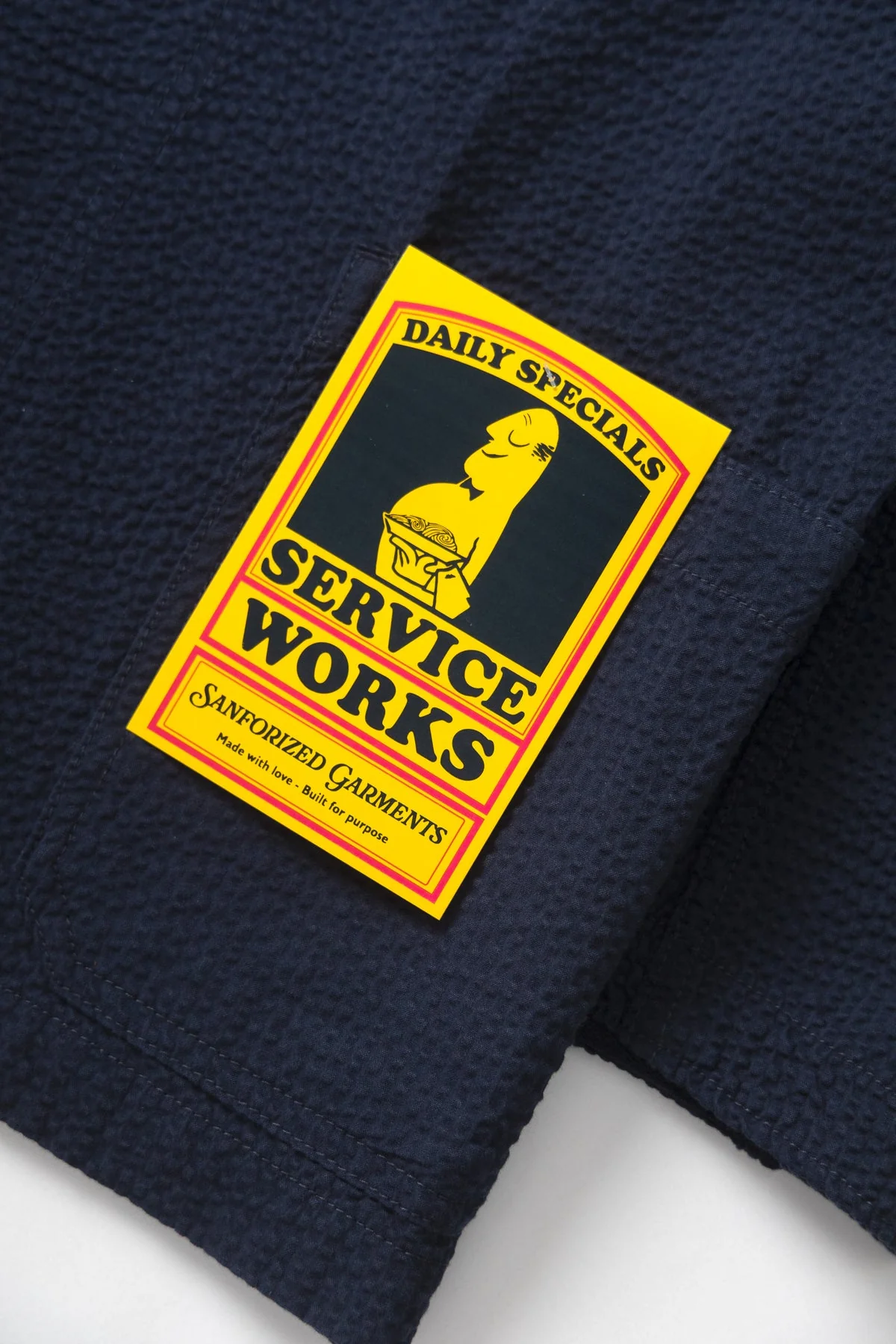 Service Works - Seersucker Server Suit Jacket in Dark Navy - Image 4