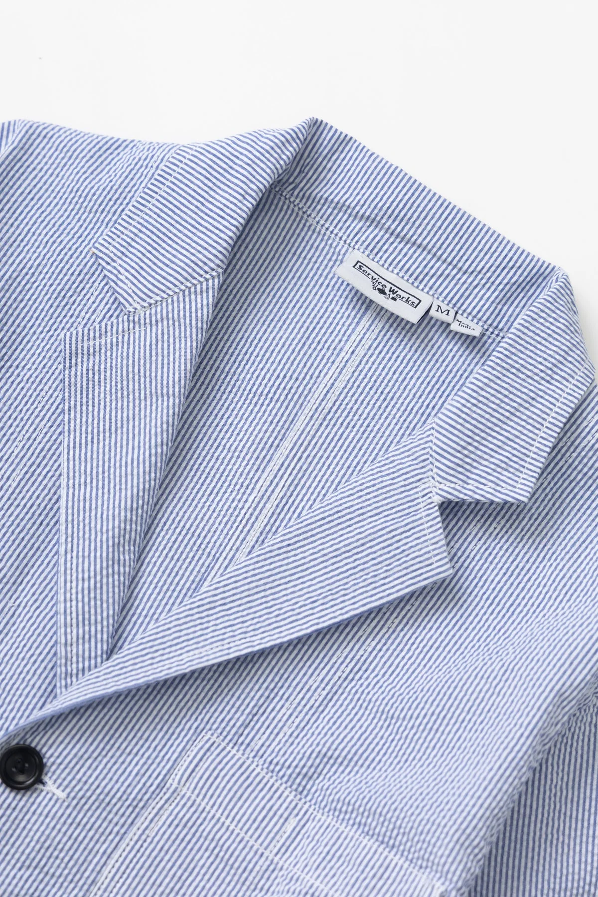 Service Works - Seersucker Server Suit Jacket in Navy Stripe - Image 3