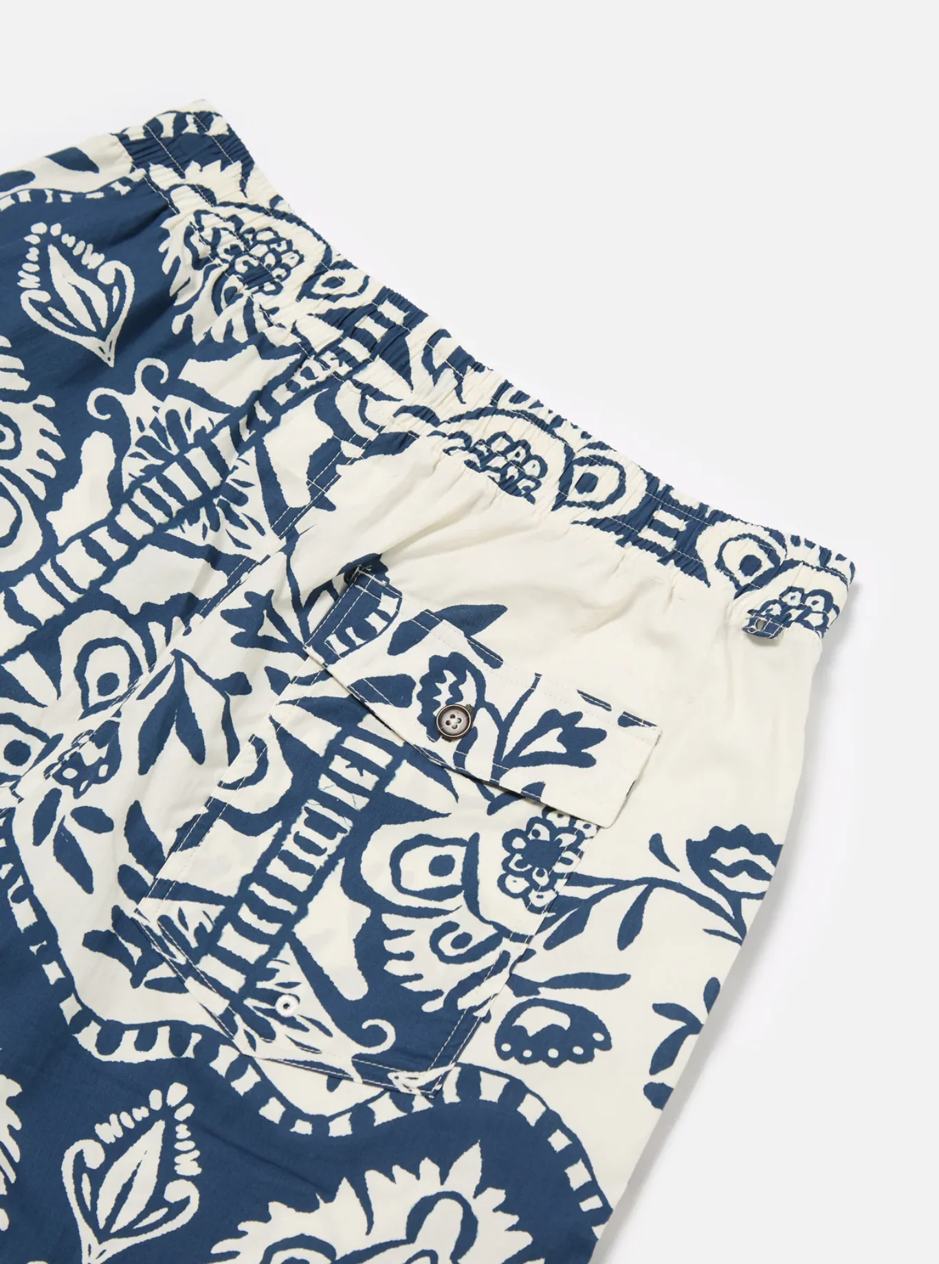 Universal Works - Action Short in Navy Island Print Cotton - Image 4