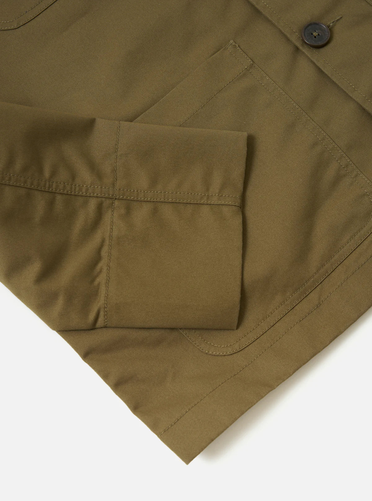 Universal Works - Brushed Polytech Merchant Jacket in Khaki - Image 5