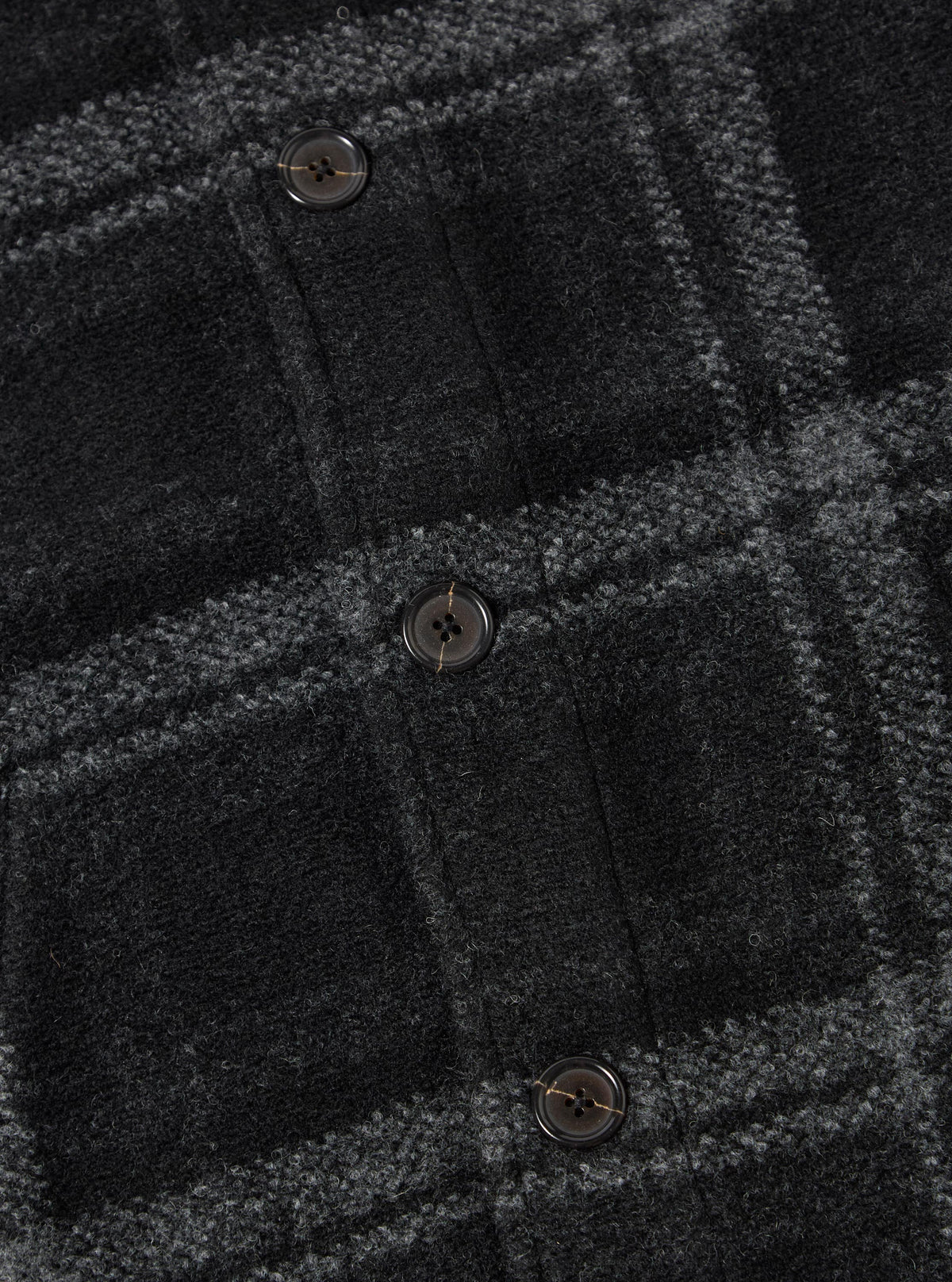 Universal Works - Button Front Bomber in Grey Moh Check Fleece - Image 4