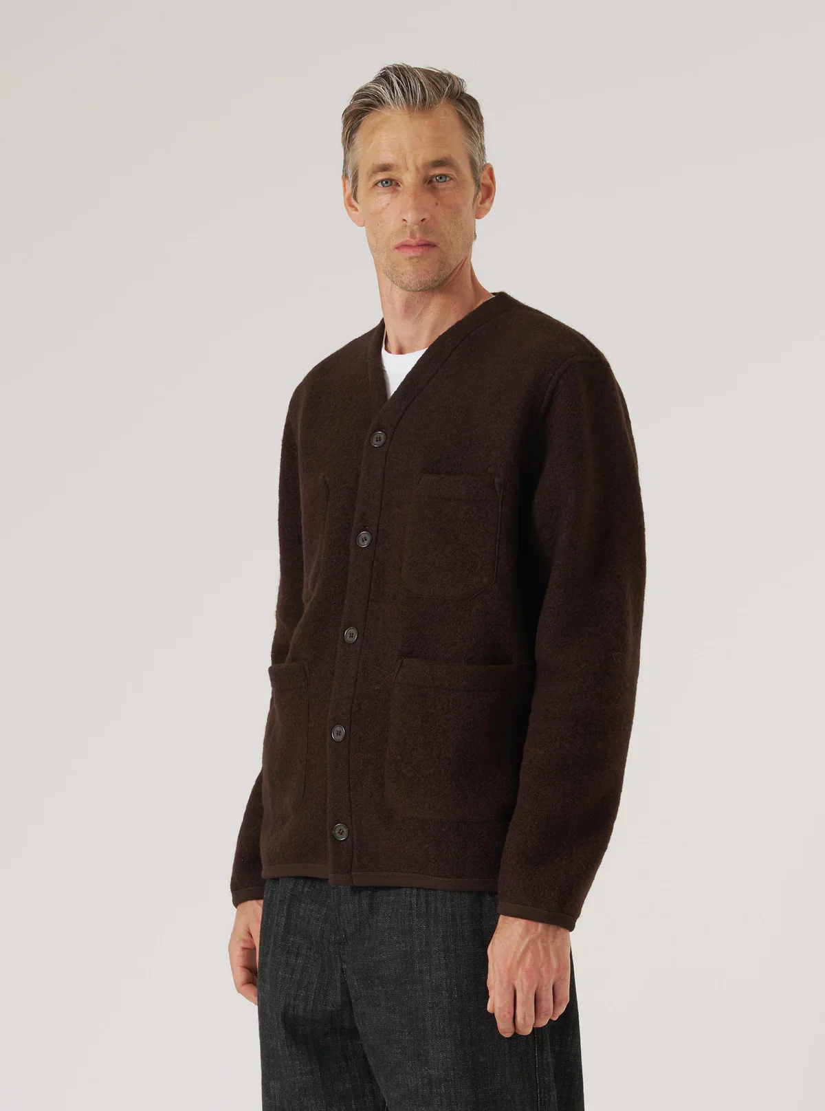 Universal Works - Cardigan in Brown - Image 7