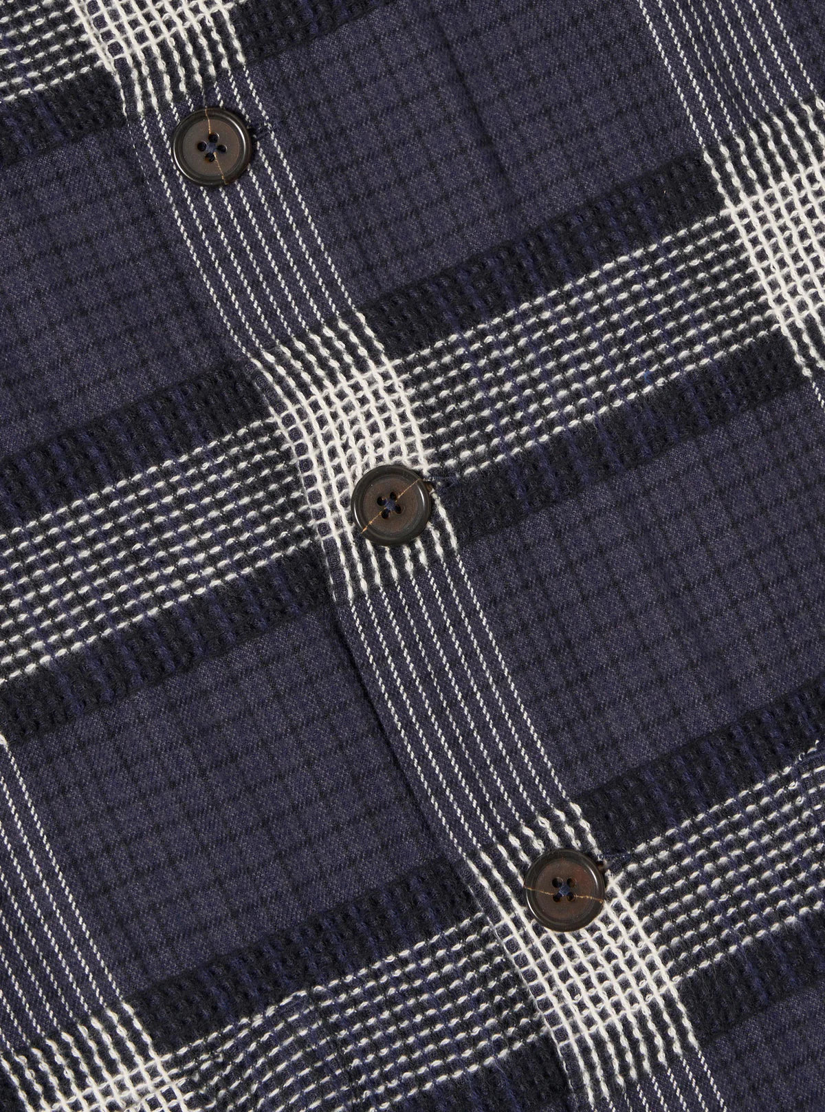 Universal Works - Easy Overshirt in Charcoal Polka Check - Image 4