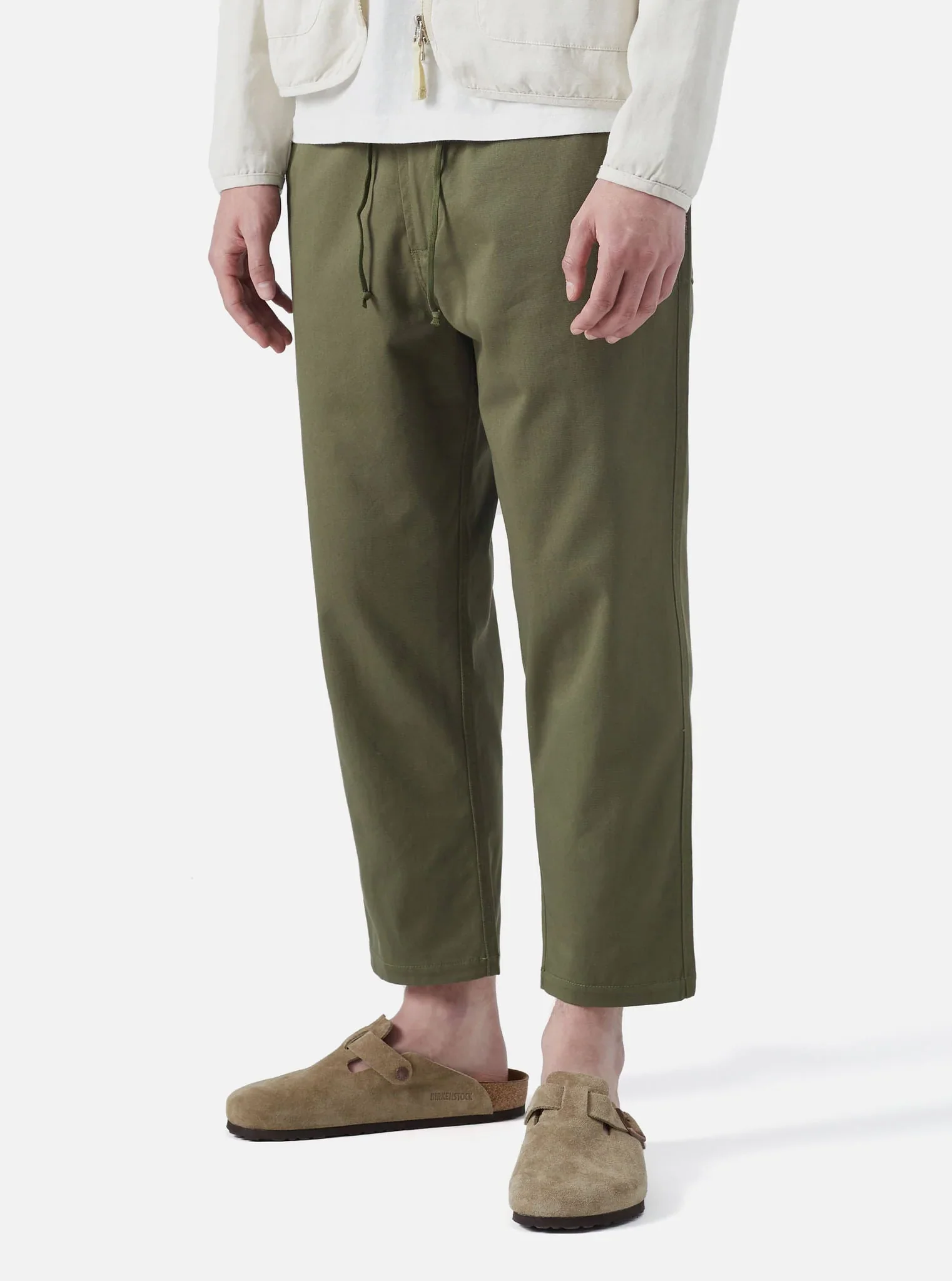 Universal Works - Hi Water Trouser in Light Olive Twill - Image 4