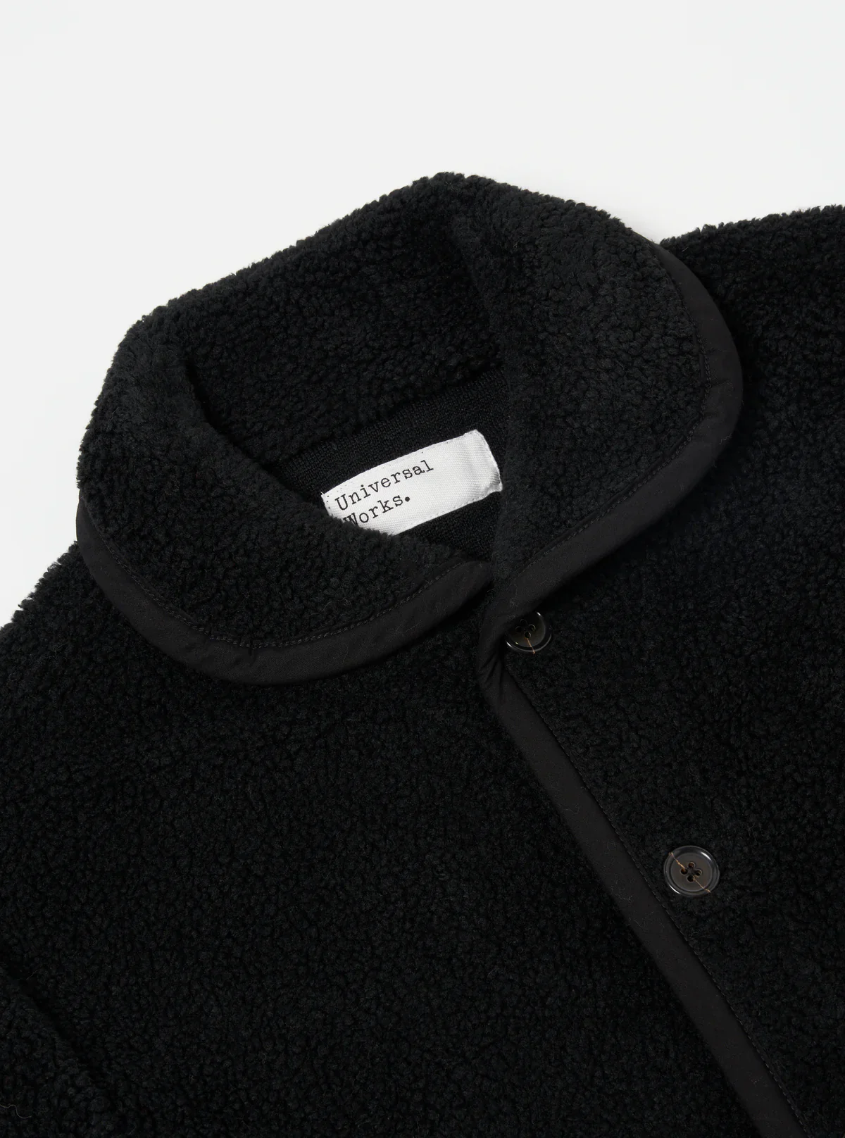 Universal Works- Lancaster Jacket in Black Mountain Fleece - Image 3