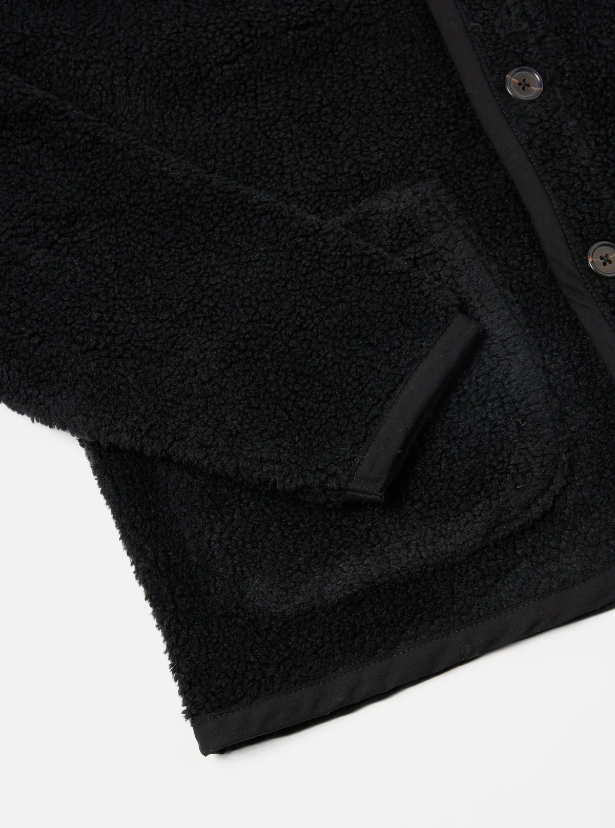 Universal Works- Lancaster Jacket in Black Mountain Fleece - Image 5