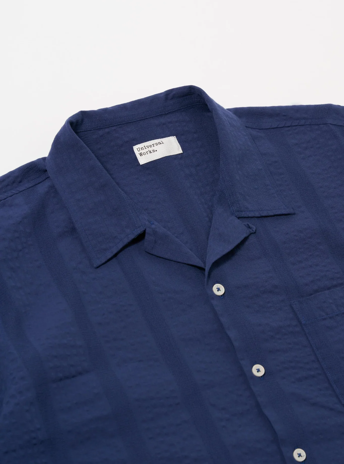 Universal Works - Road Shirt in Blue Maui Cotton - Image 3