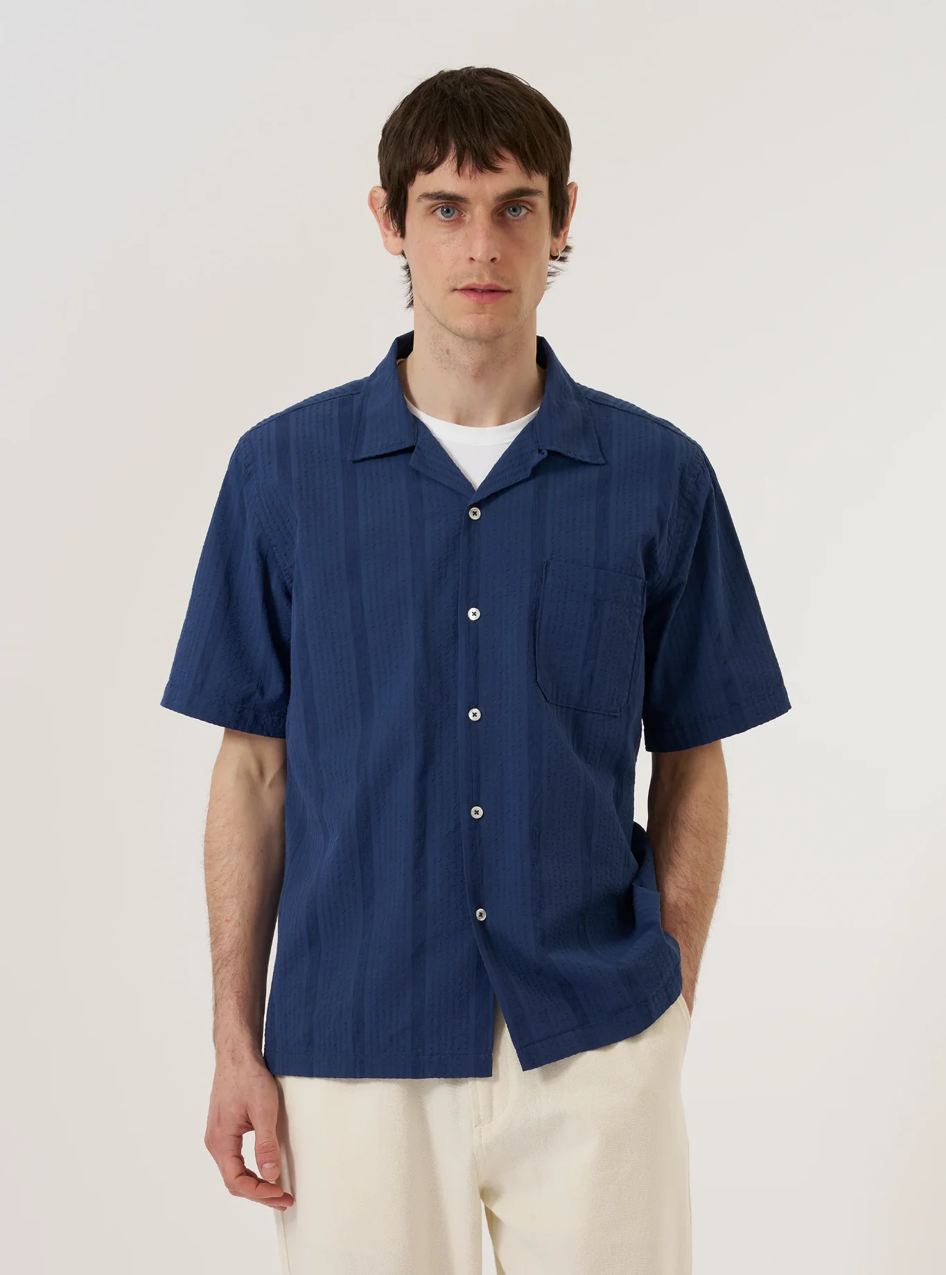 Universal Works - Road Shirt in Blue Maui Cotton - Image 4