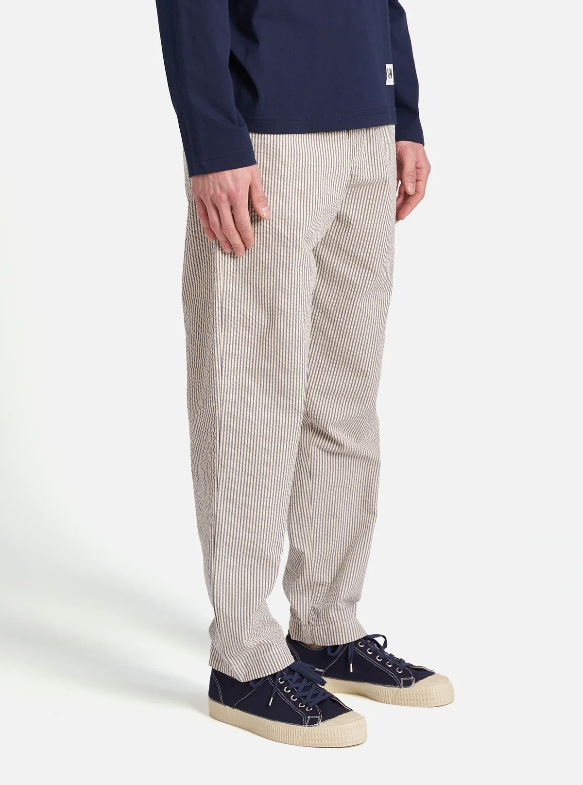 Universal Works - Military Chino in Grey Derby Stripe - Image 6