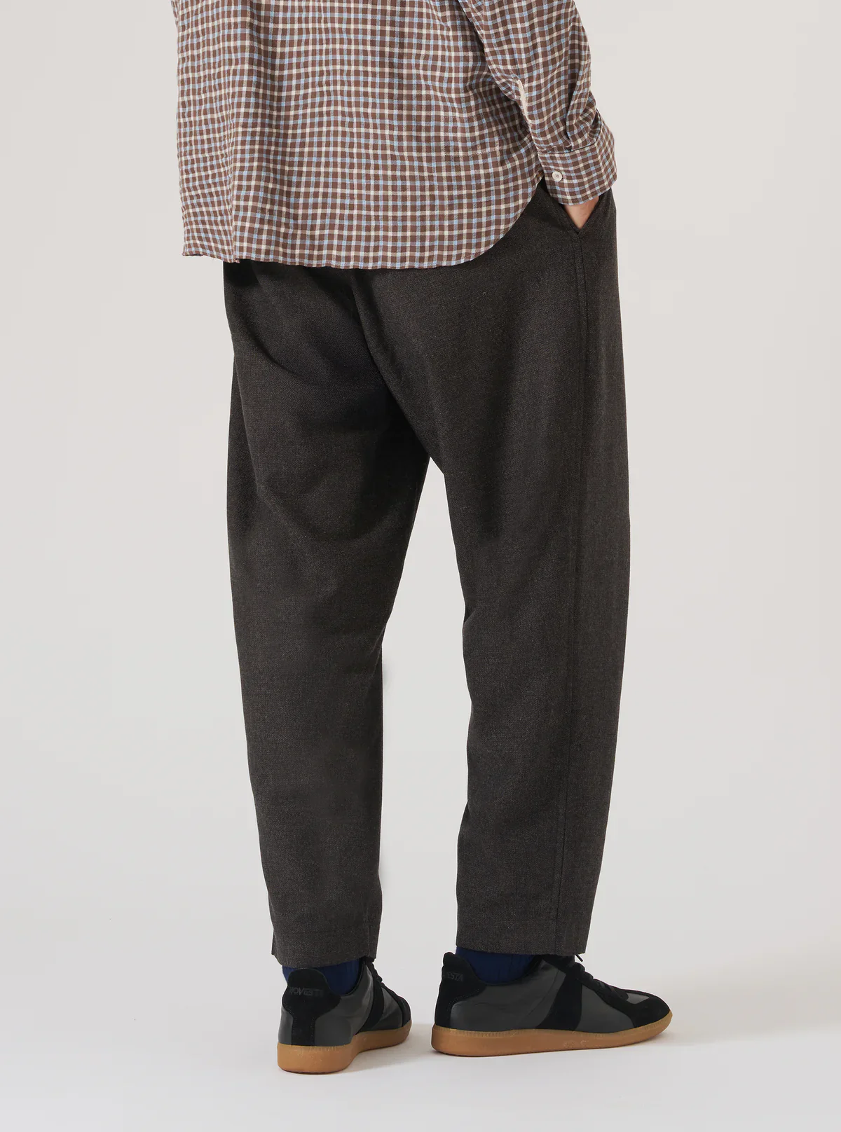 Universal Works - Pleated Track Pant in Brown Upcycled Italian Tweed - Image 8