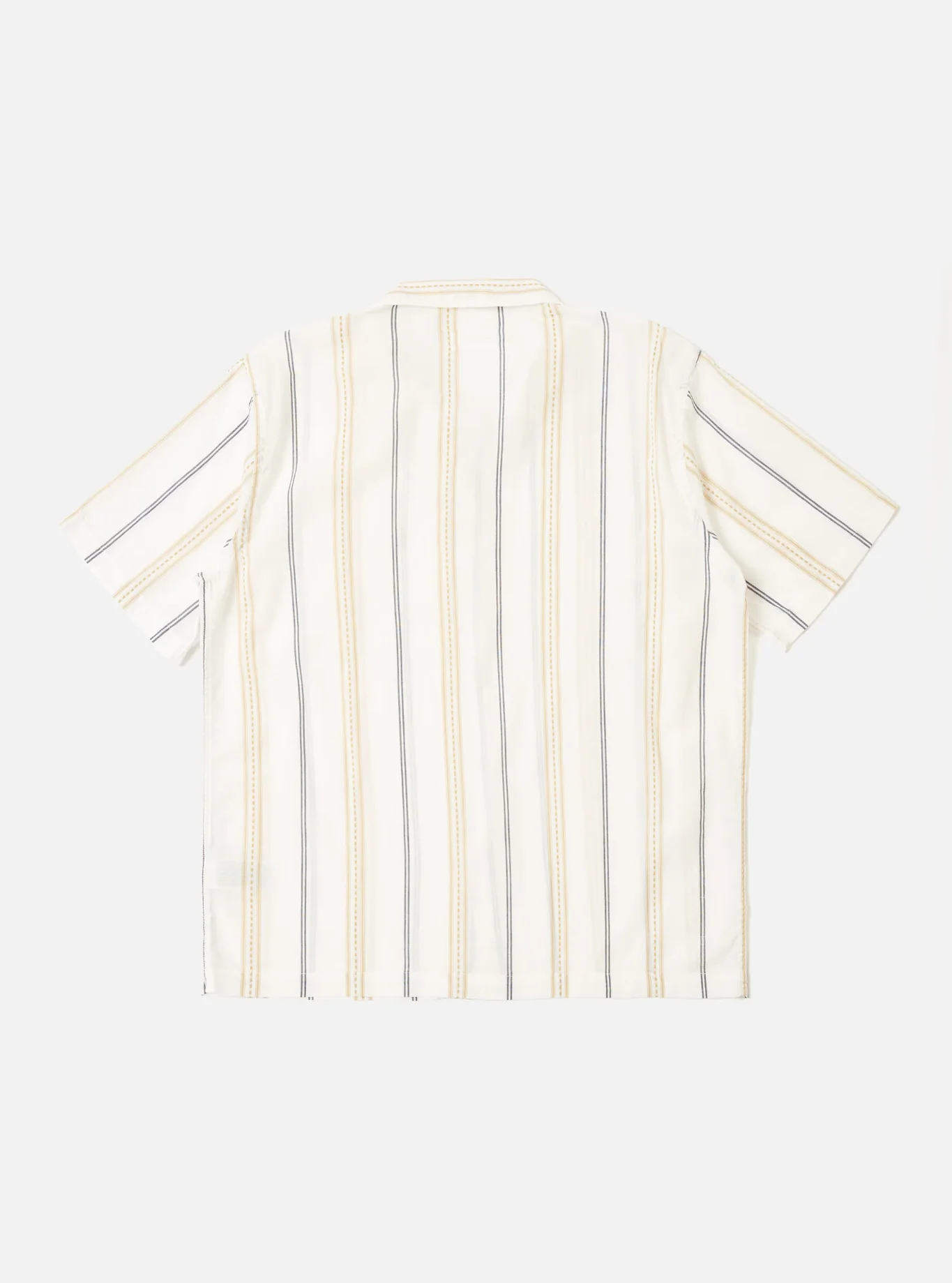 Universal Works - Road Shirt in Ecru/Navy/Sand Hendrix Stripe - Image 2