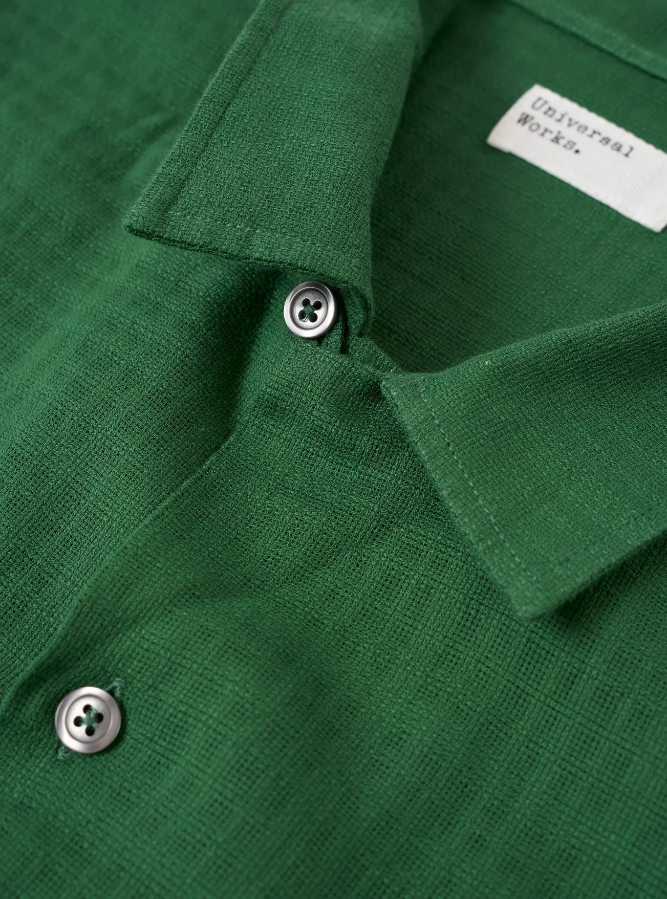 Universal Works - Road Shirt in Green Letts Cotton - Image 3
