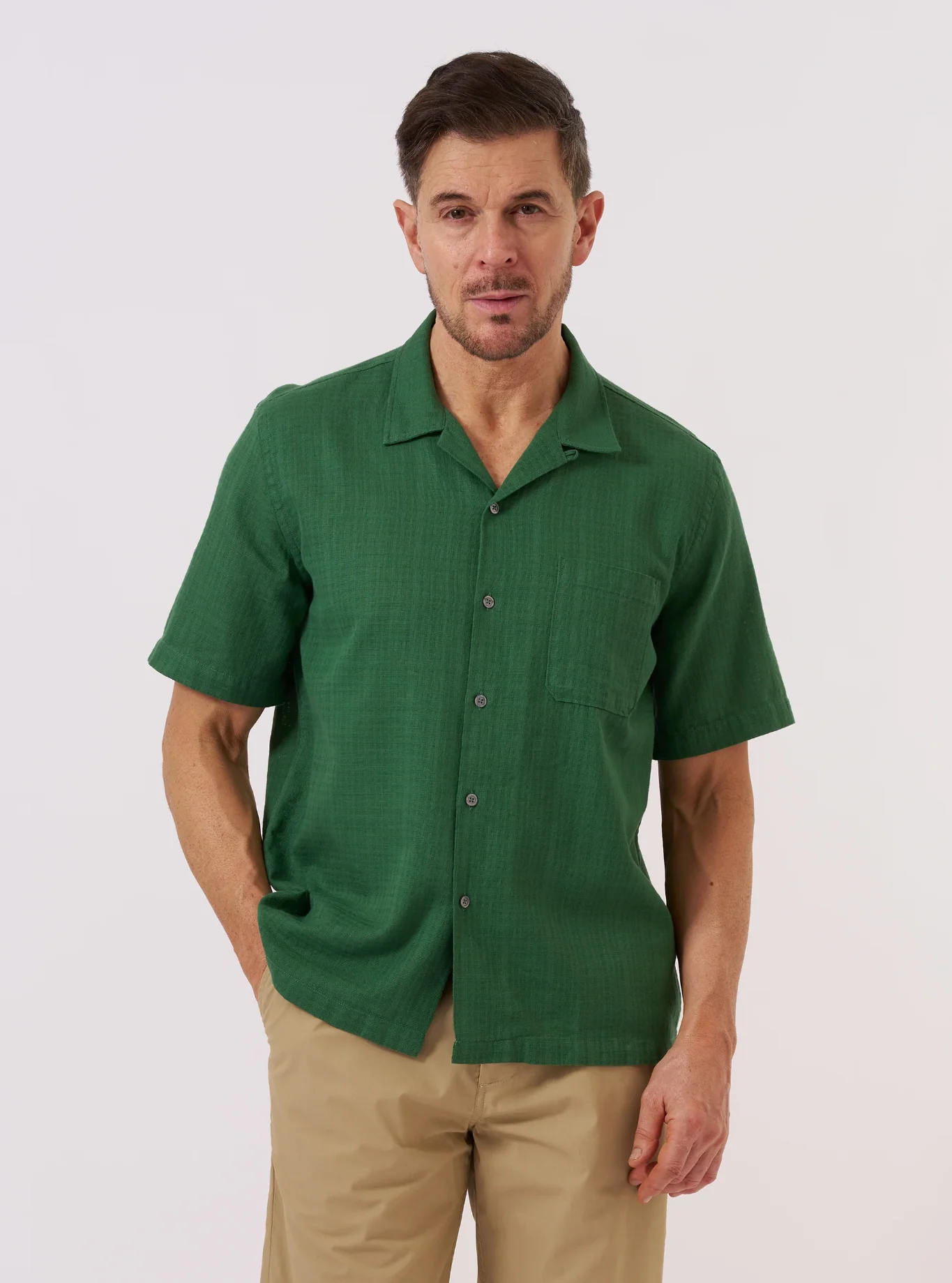 Universal Works - Road Shirt in Green Letts Cotton - Image 5