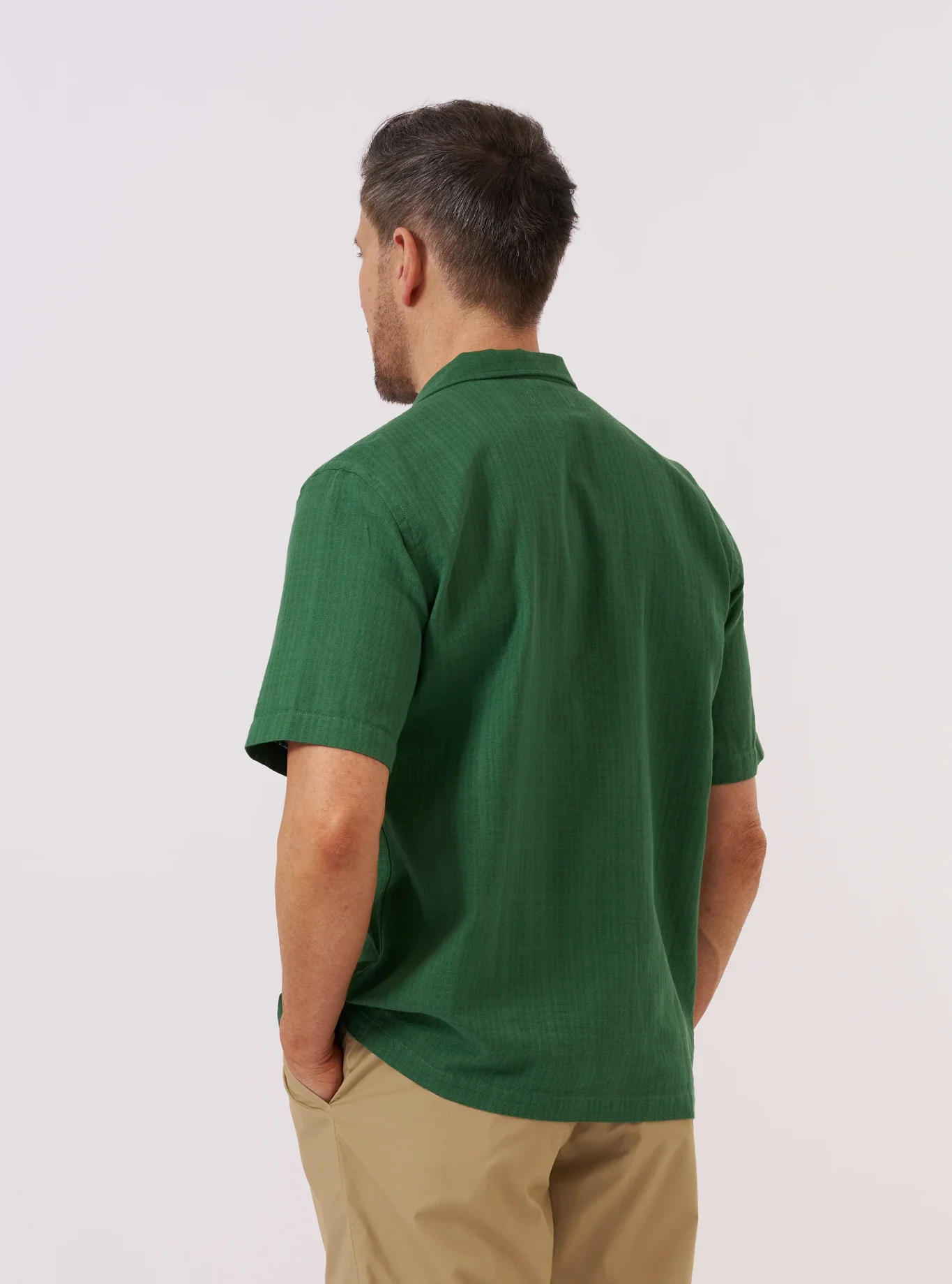 Universal Works - Road Shirt in Green Letts Cotton - Image 6