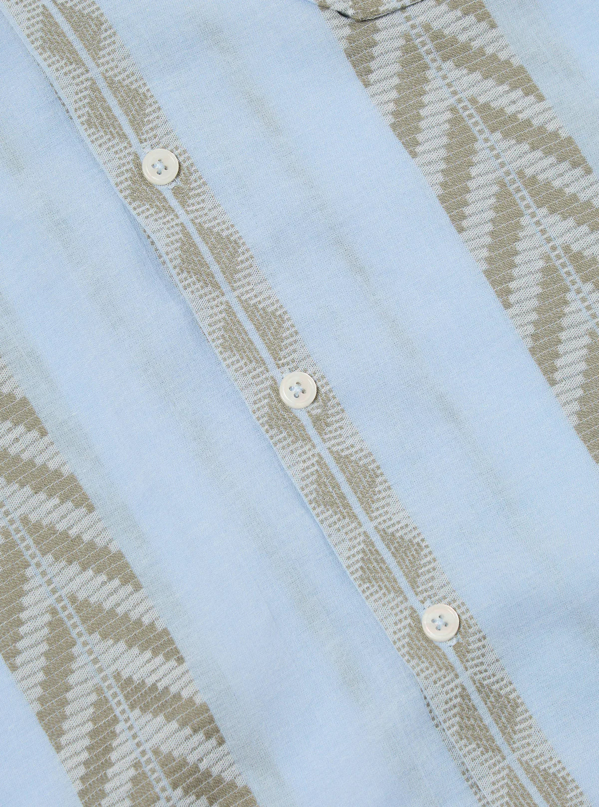 Universal Works - Road Shirt in Pale Blue Hendrix Beach Stripe - Image 5