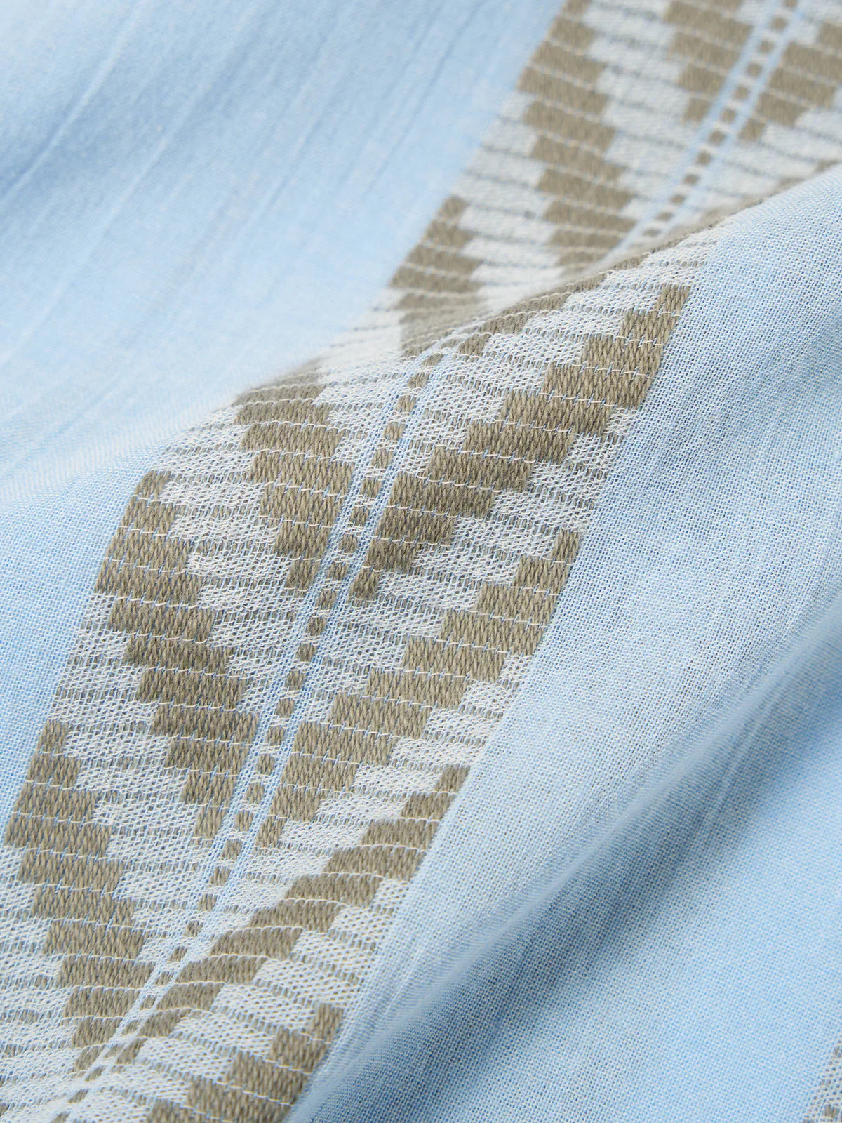 Universal Works - Road Shirt in Pale Blue Hendrix Beach Stripe - Image 6