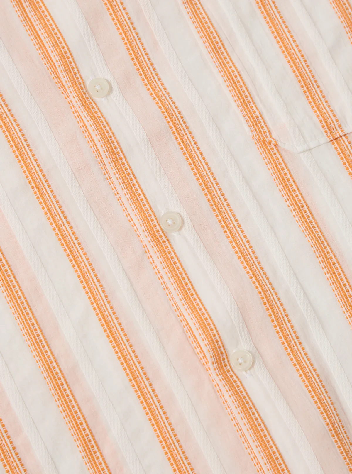 Universal Works - Road Shirt in White/Orange Fans Stripe Cotton - Image 5