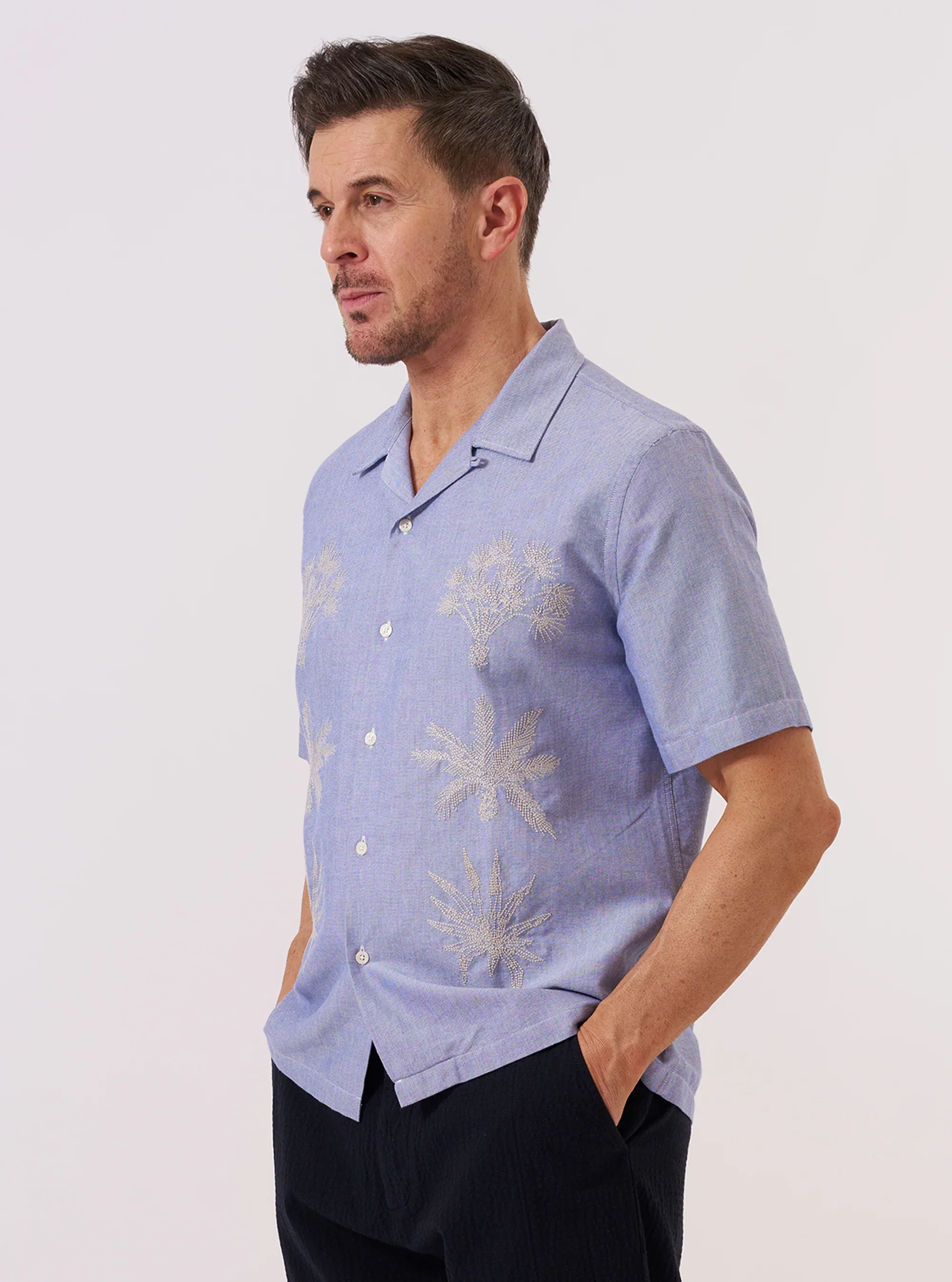 Universal Works - Road Trip Shirt in Blue Oxford Shirting - Image 5