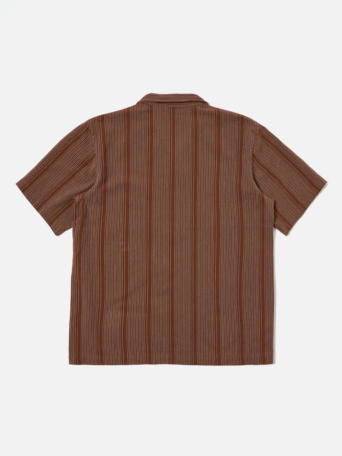 Universal Works - Sal Road Shirt in Brown Kantha Stripe - Image 2