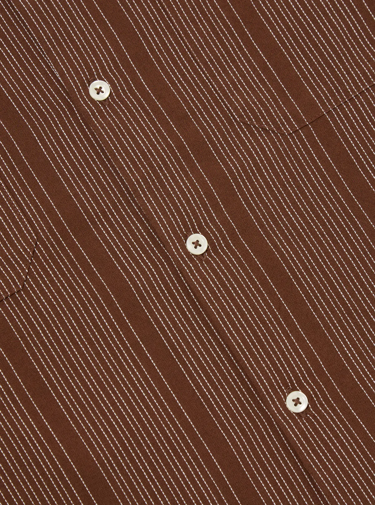 Universal Works - Sal Road Shirt in Brown Kantha Stripe - Image 5