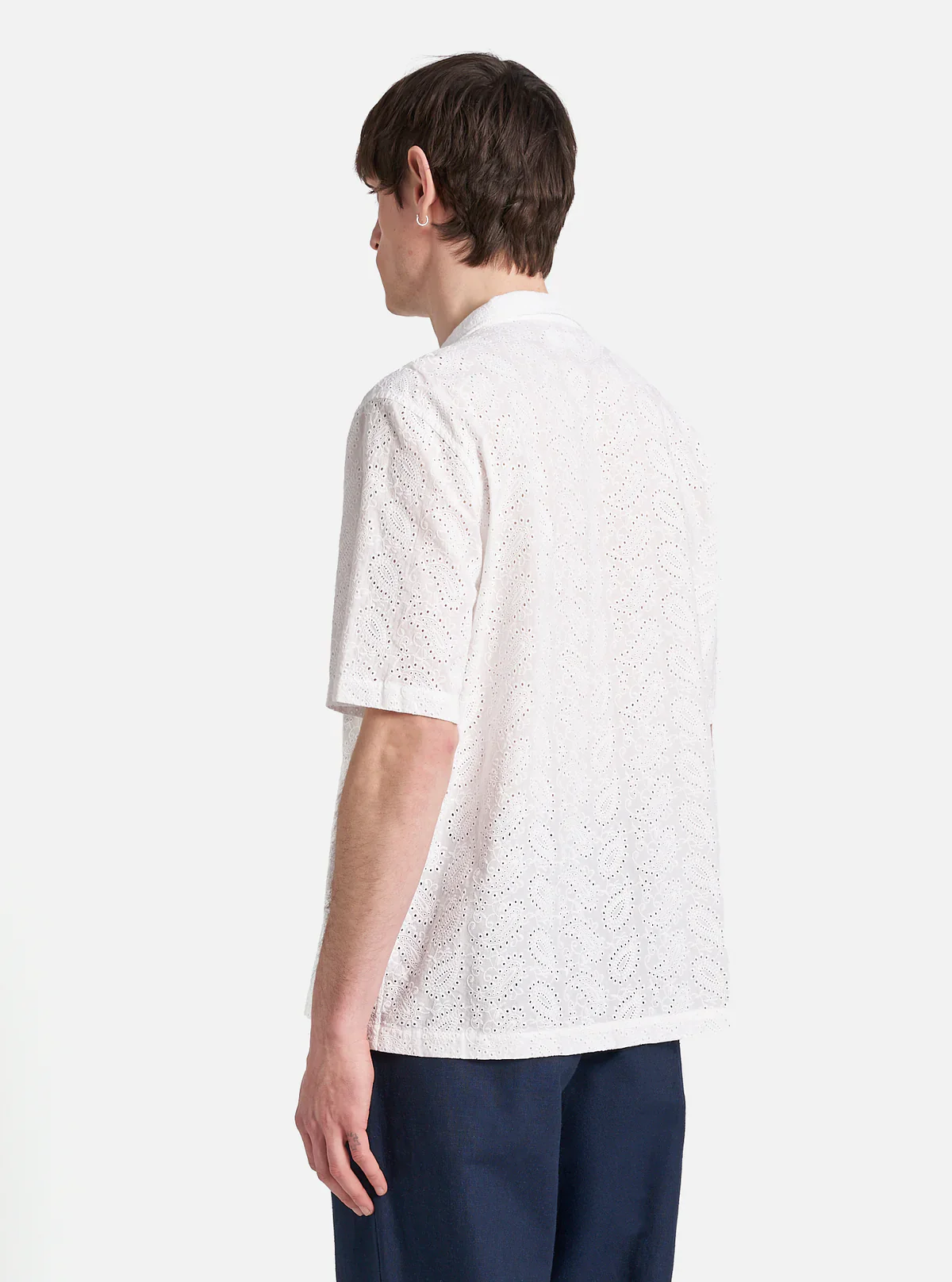 Universal Works - Road Shirt in White Hacoba - Image 8
