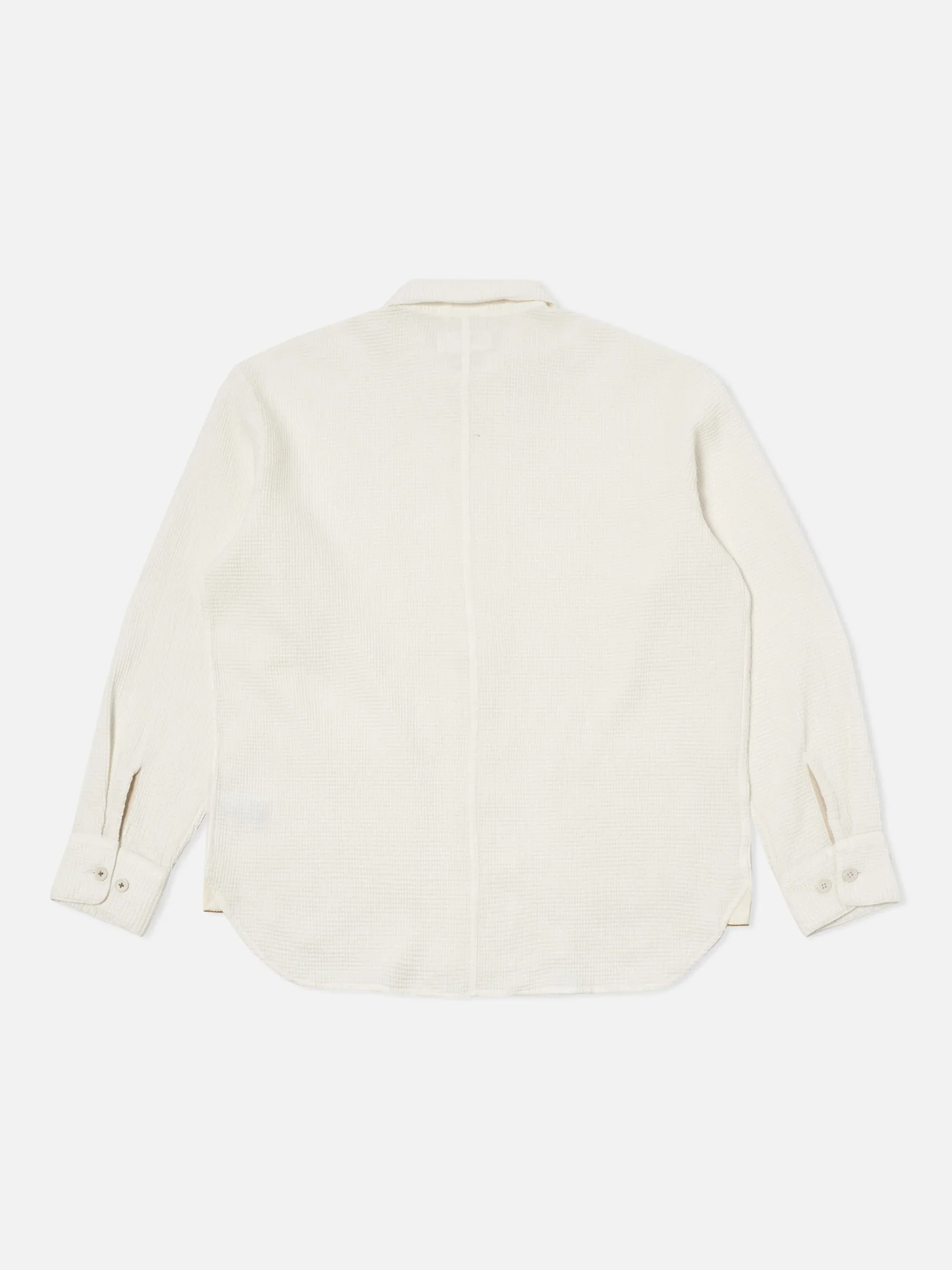 Universal Works - Travail Overshirt in Ecru Japanese Waffle - Image 2