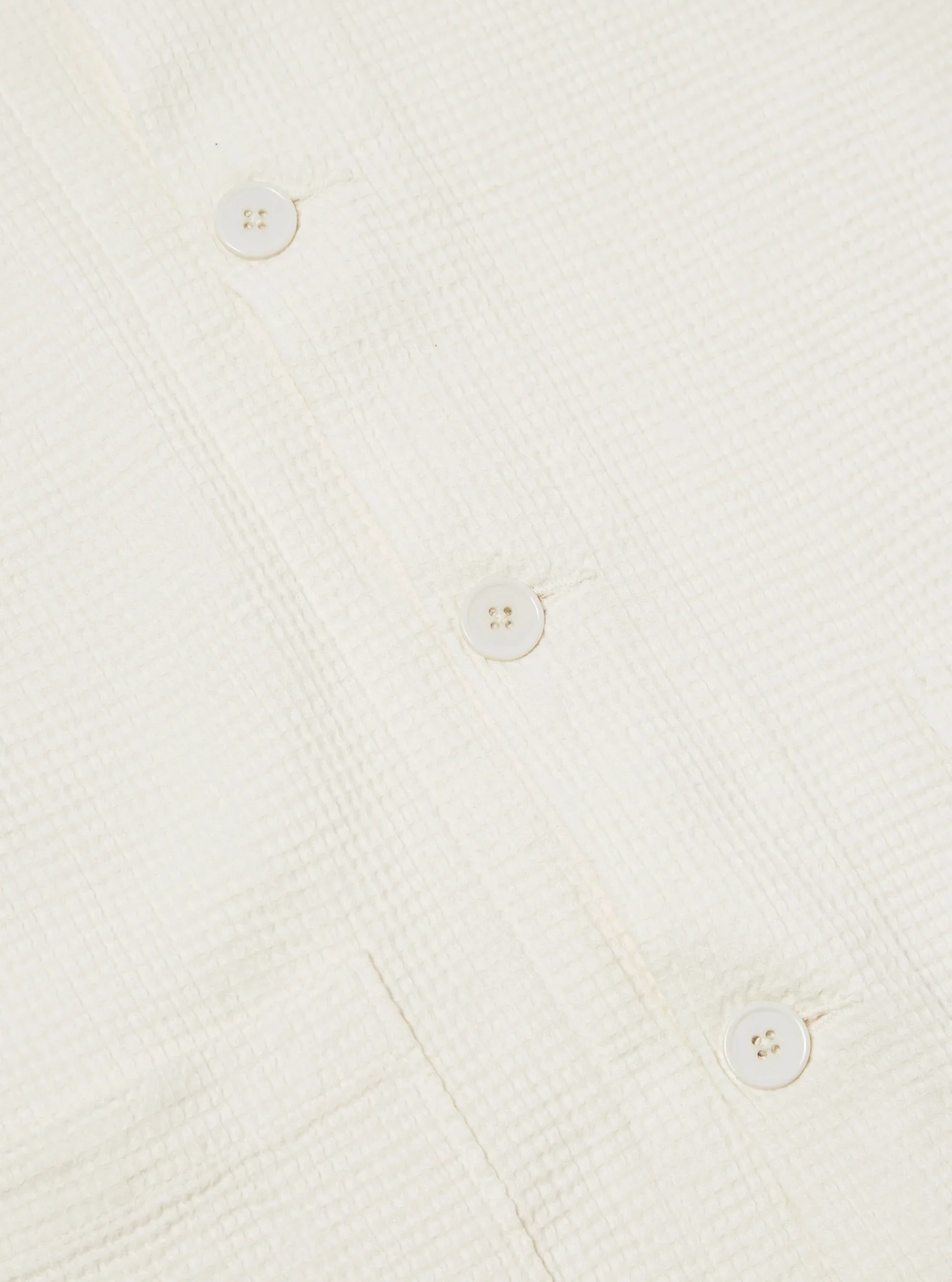 Universal Works - Travail Overshirt in Ecru Japanese Waffle - Image 5