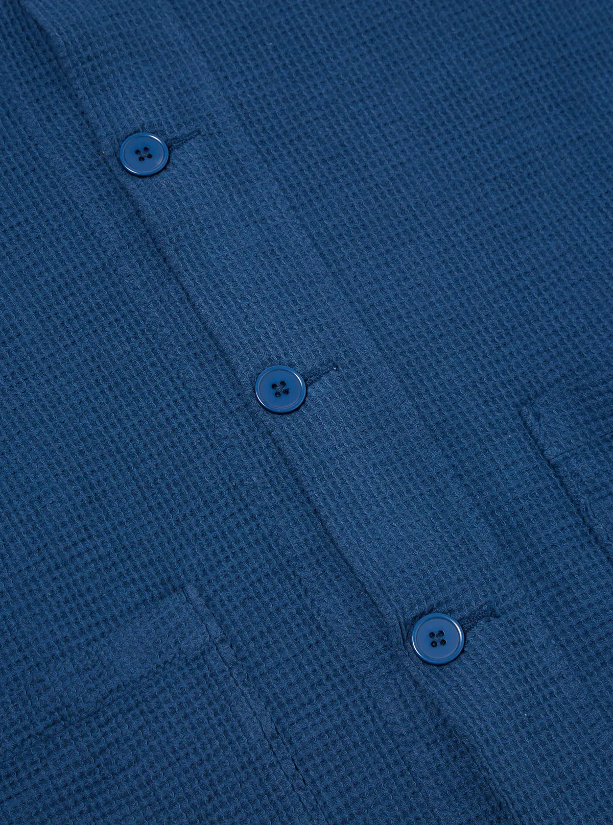 Universal Works - Travail Overshirt in Navy Japanese Waffle - Image 5