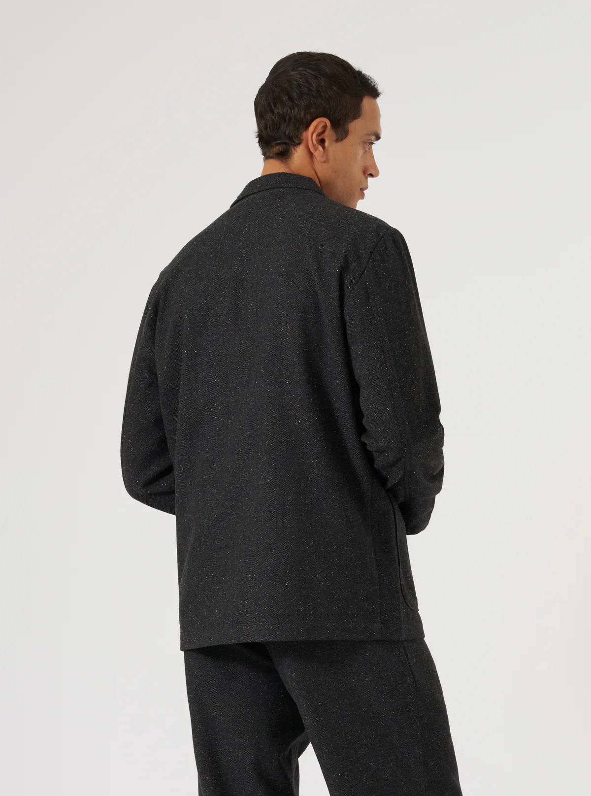 Universal Works - Tweed Three Button Jacket in Black Salt N Pepper - Image 9