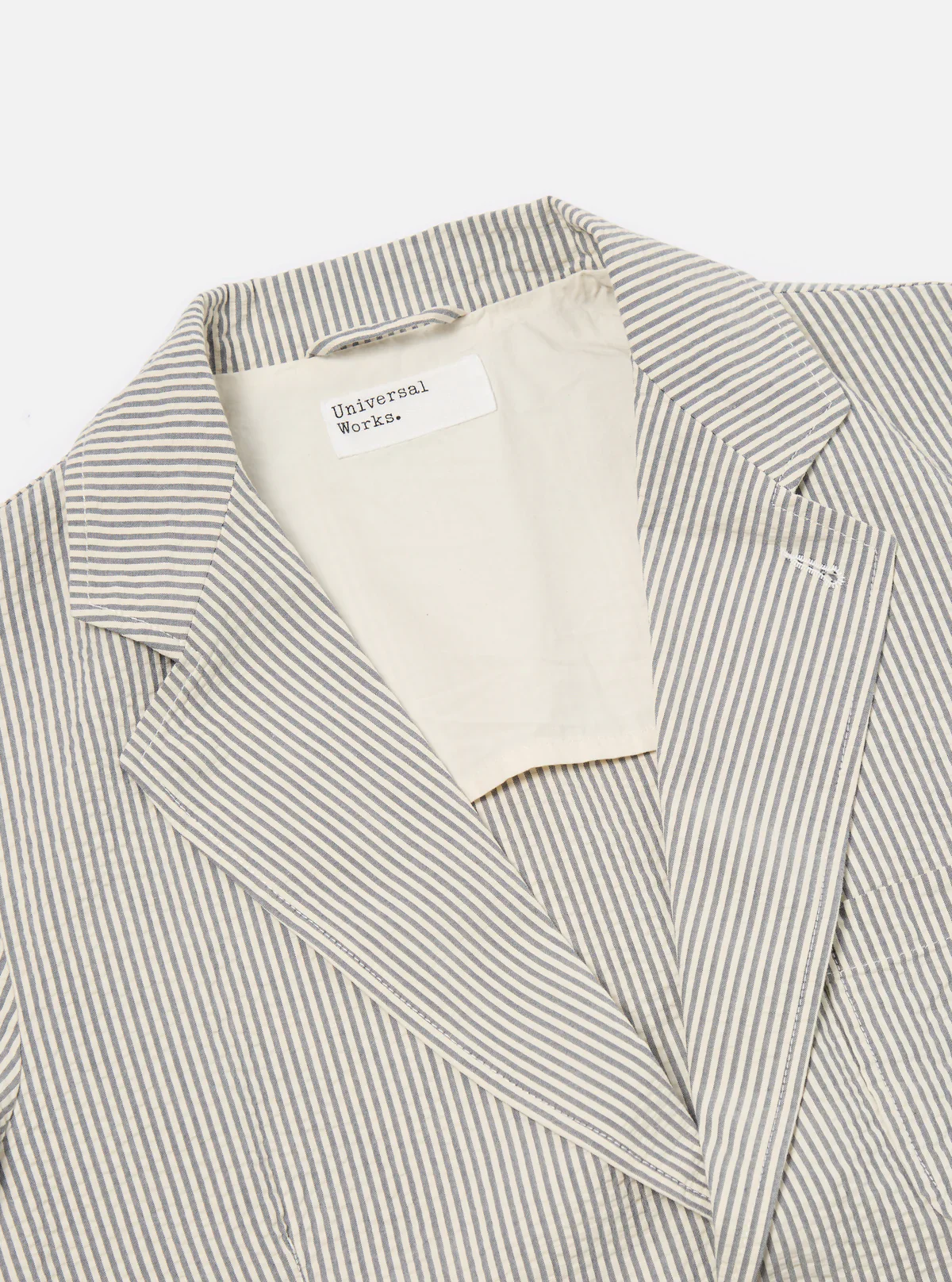 Universal Works - Two Button Jacket in Grey Derby Stripe - Image 3