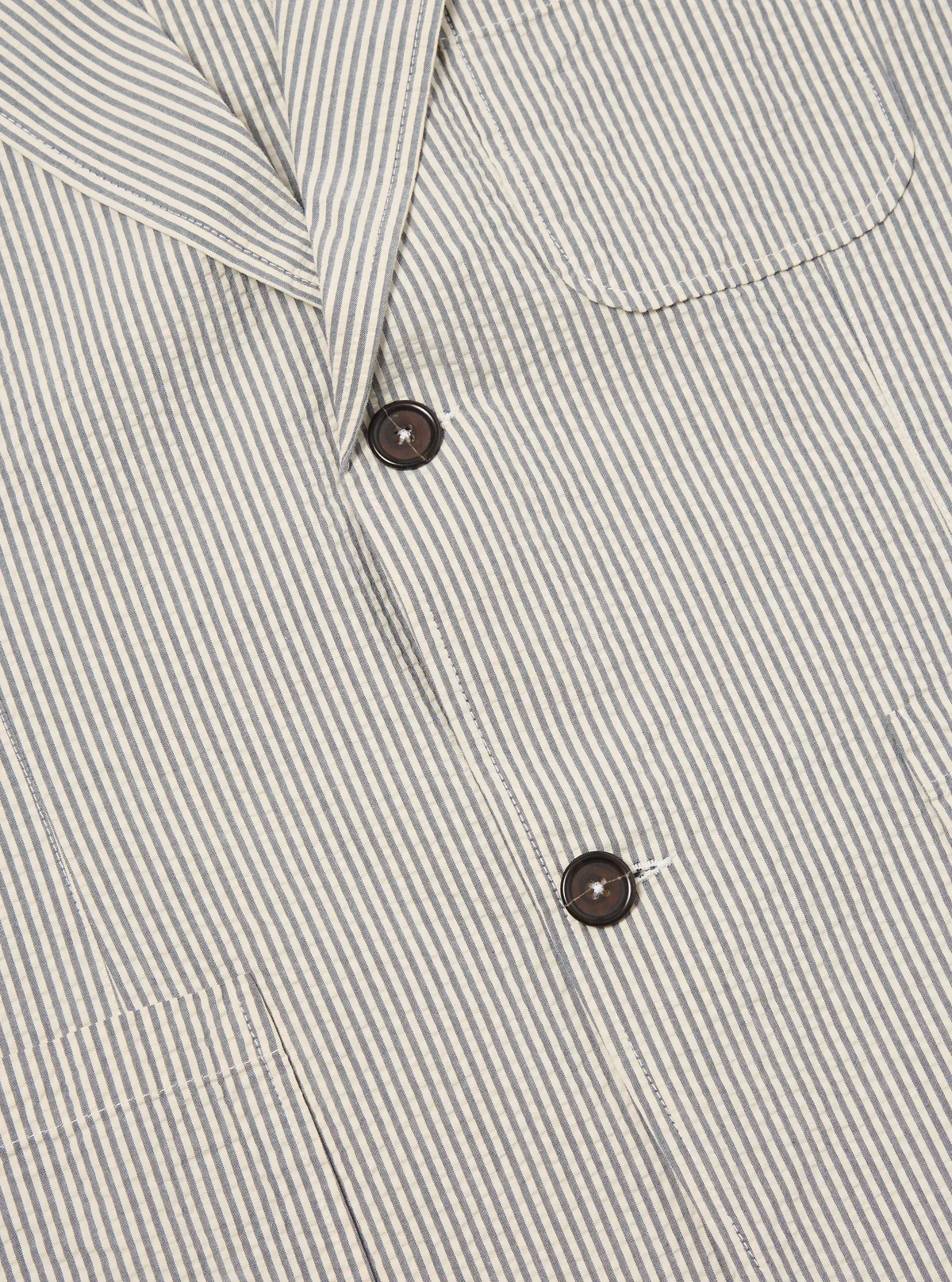 Universal Works - Two Button Jacket in Grey Derby Stripe - Image 4