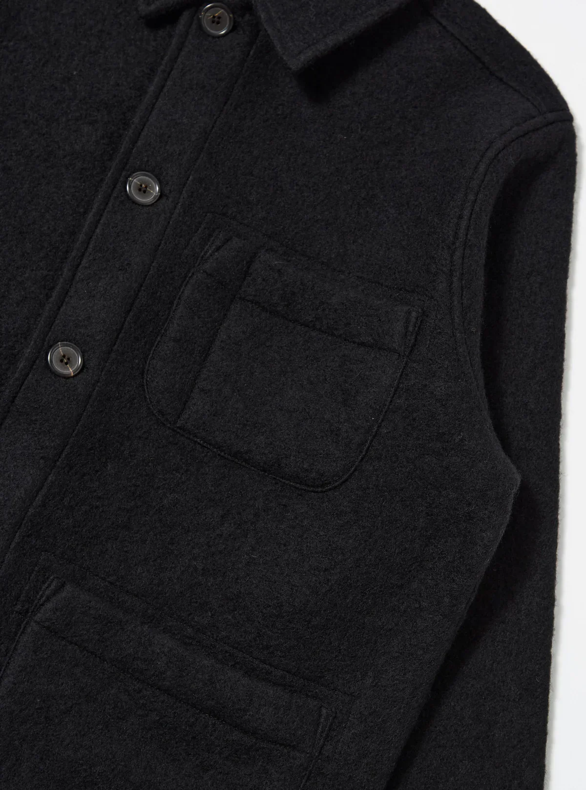 Universal Works - Wool Fleece Field Jacket in Black - Image 4
