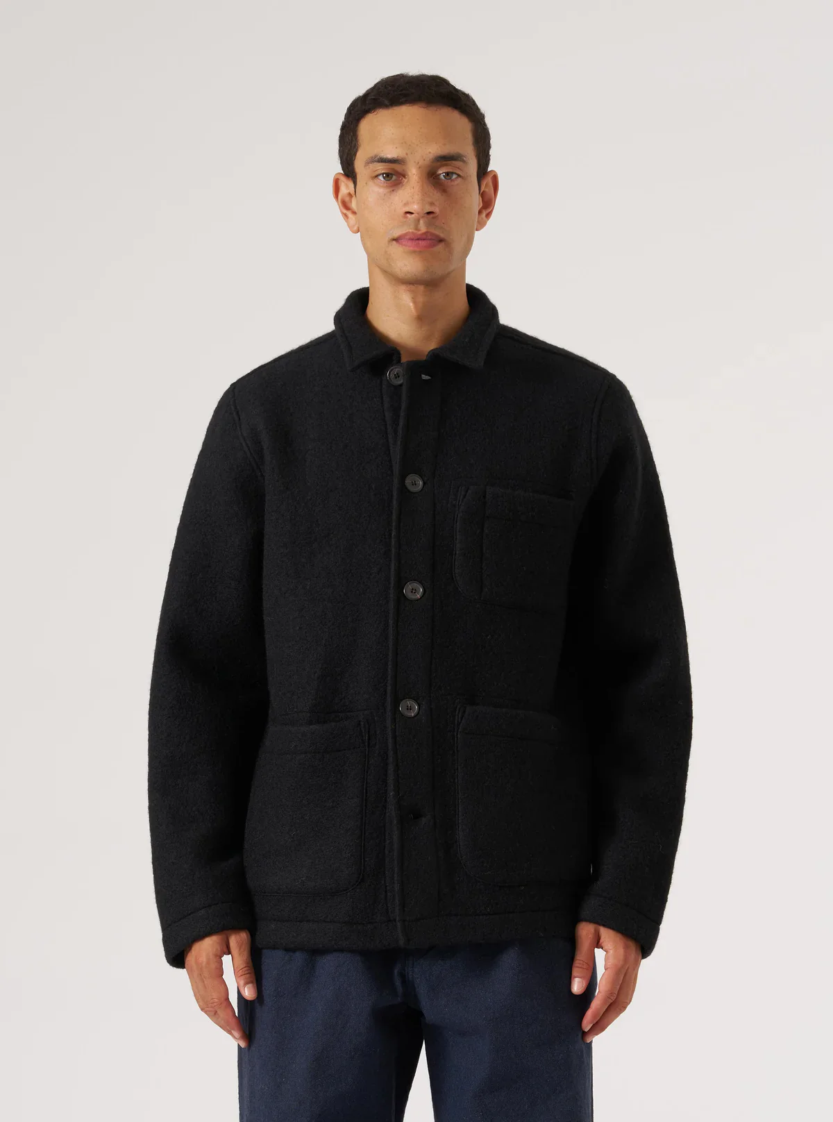 Universal Works - Wool Fleece Field Jacket in Black - Image 8