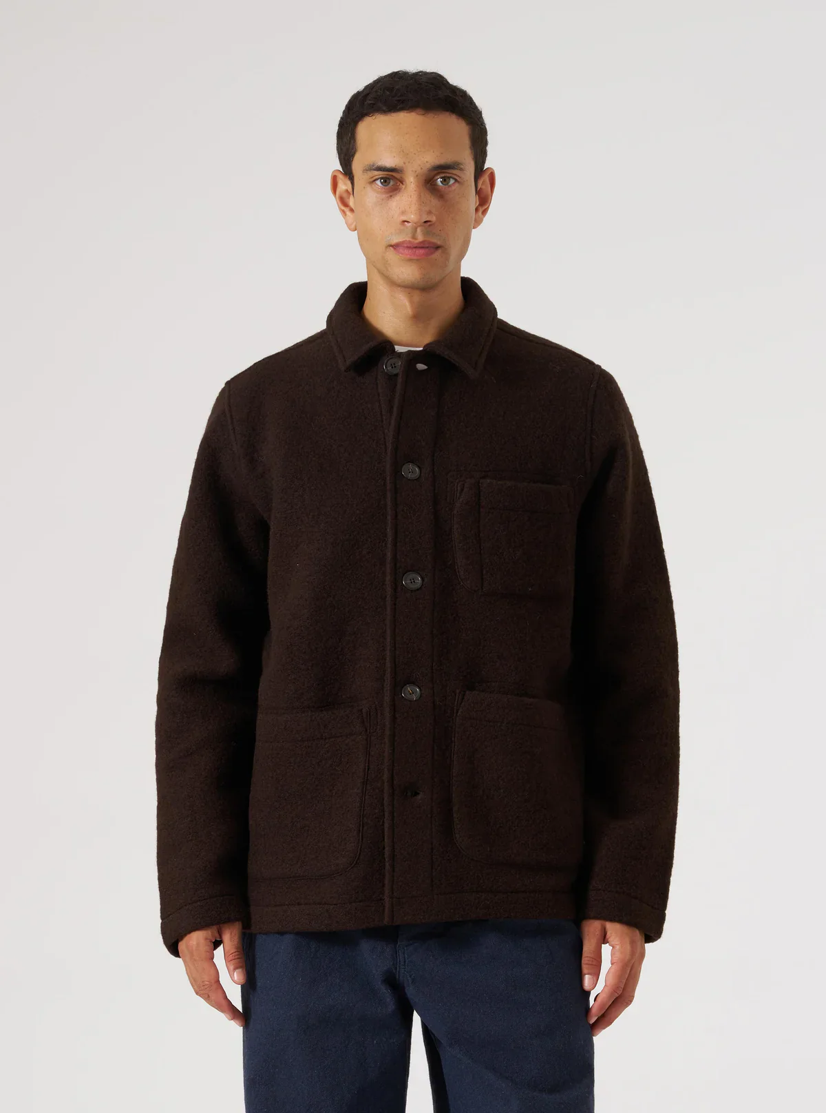 Universal Works - Wool Fleece Field Jacket in Brown - Image 7