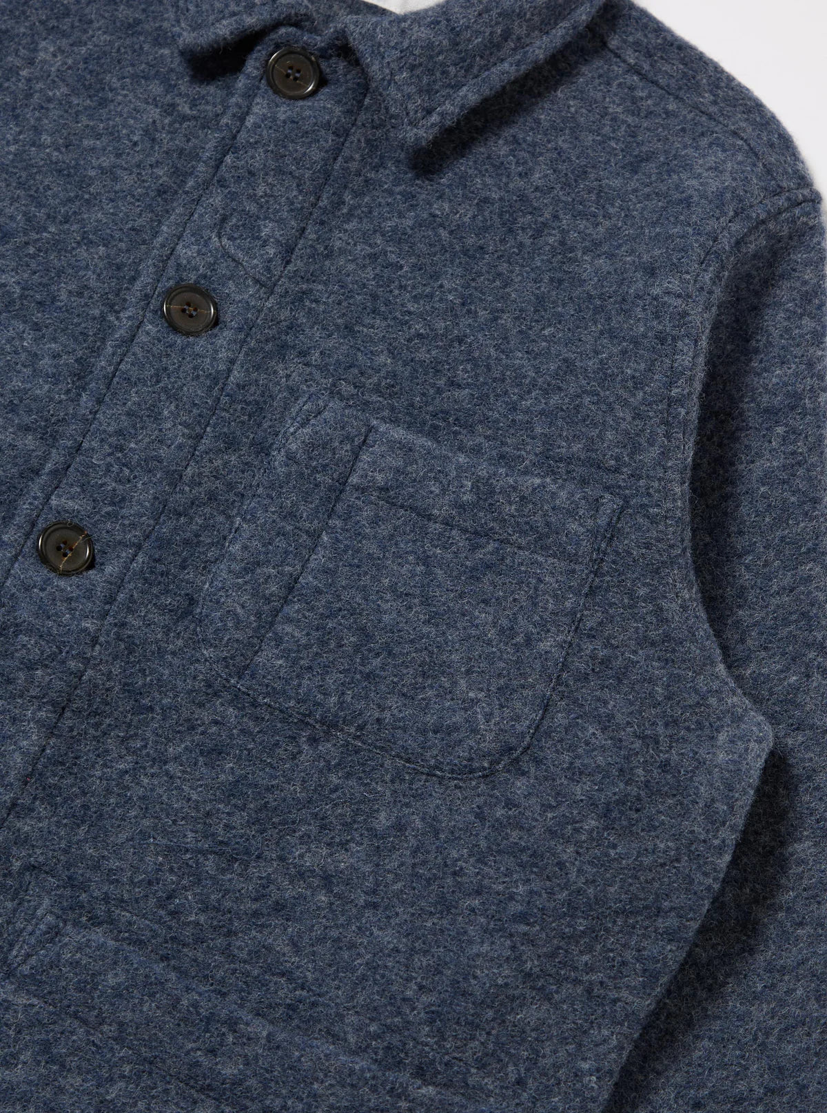 Universal Works - Wool Fleece Field Jacket in Slate Blue - Image 4