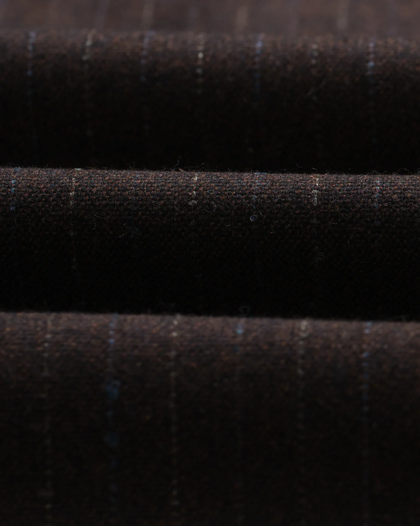 Wax London - Aston Dark Brown Wool Pinstripe Trousers - Image 5