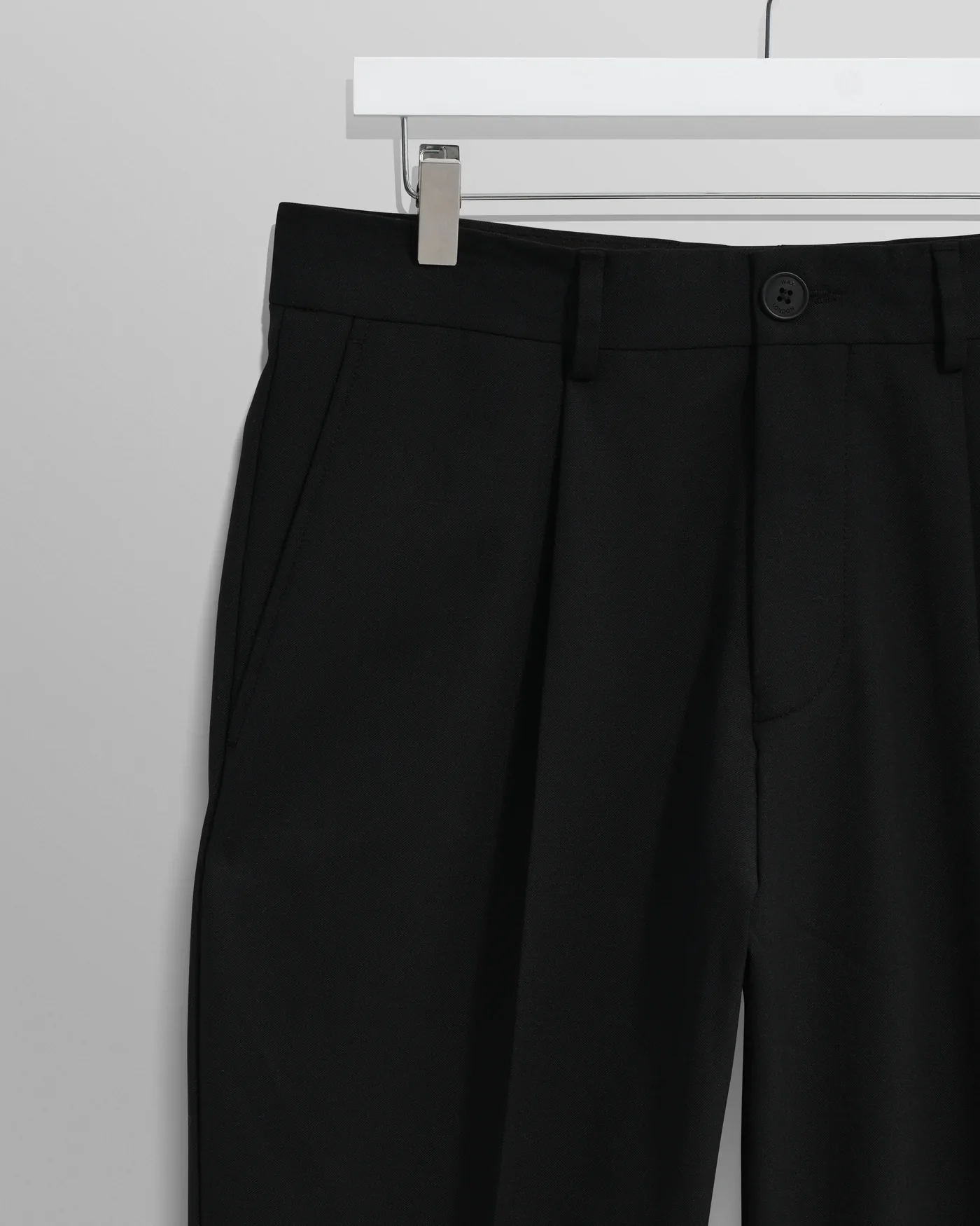 Wax London - Aubyn Black Wool Blend Twill Pleated Trousers - Image 3
