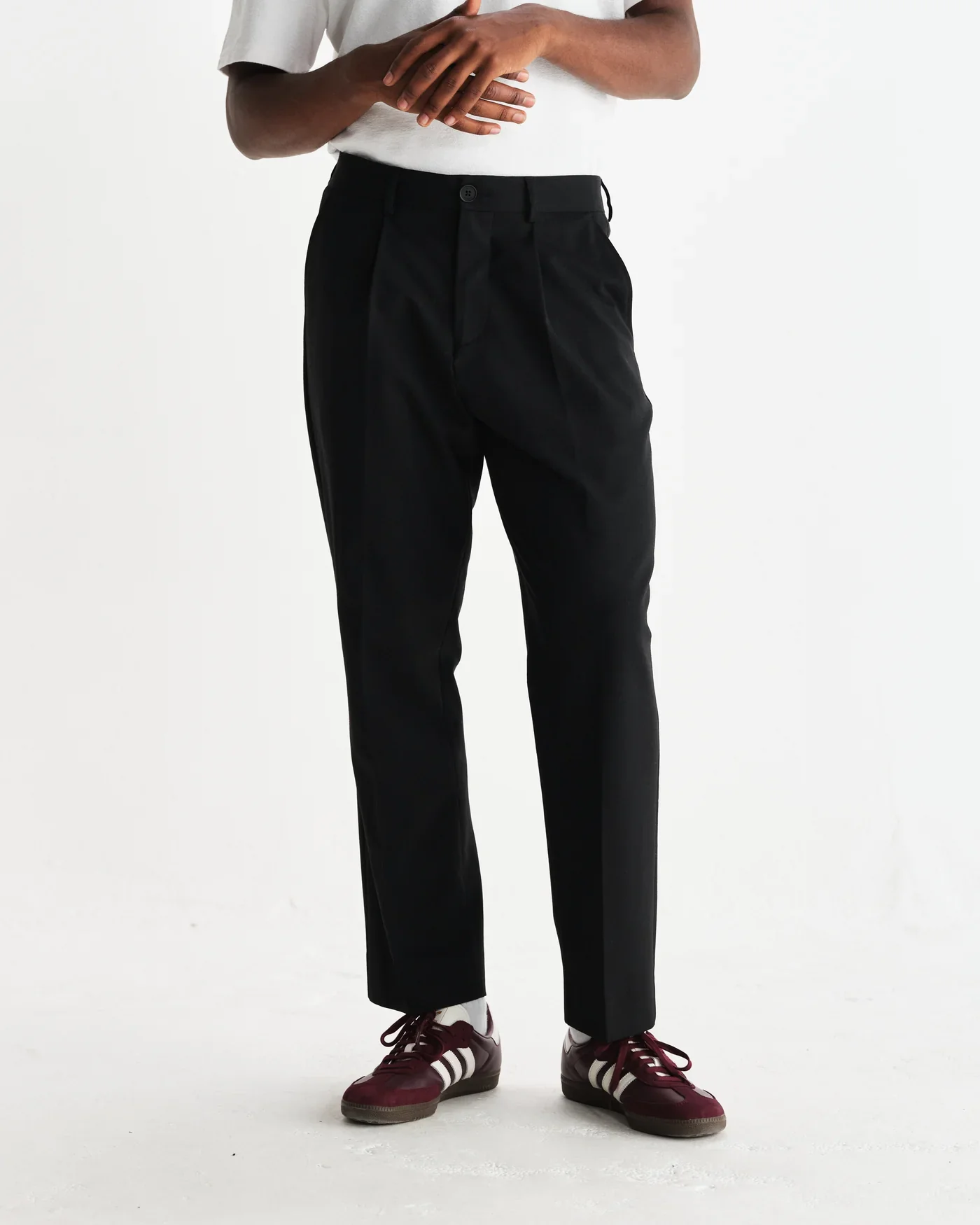 Wax London - Aubyn Black Wool Blend Twill Pleated Trousers - Image 7