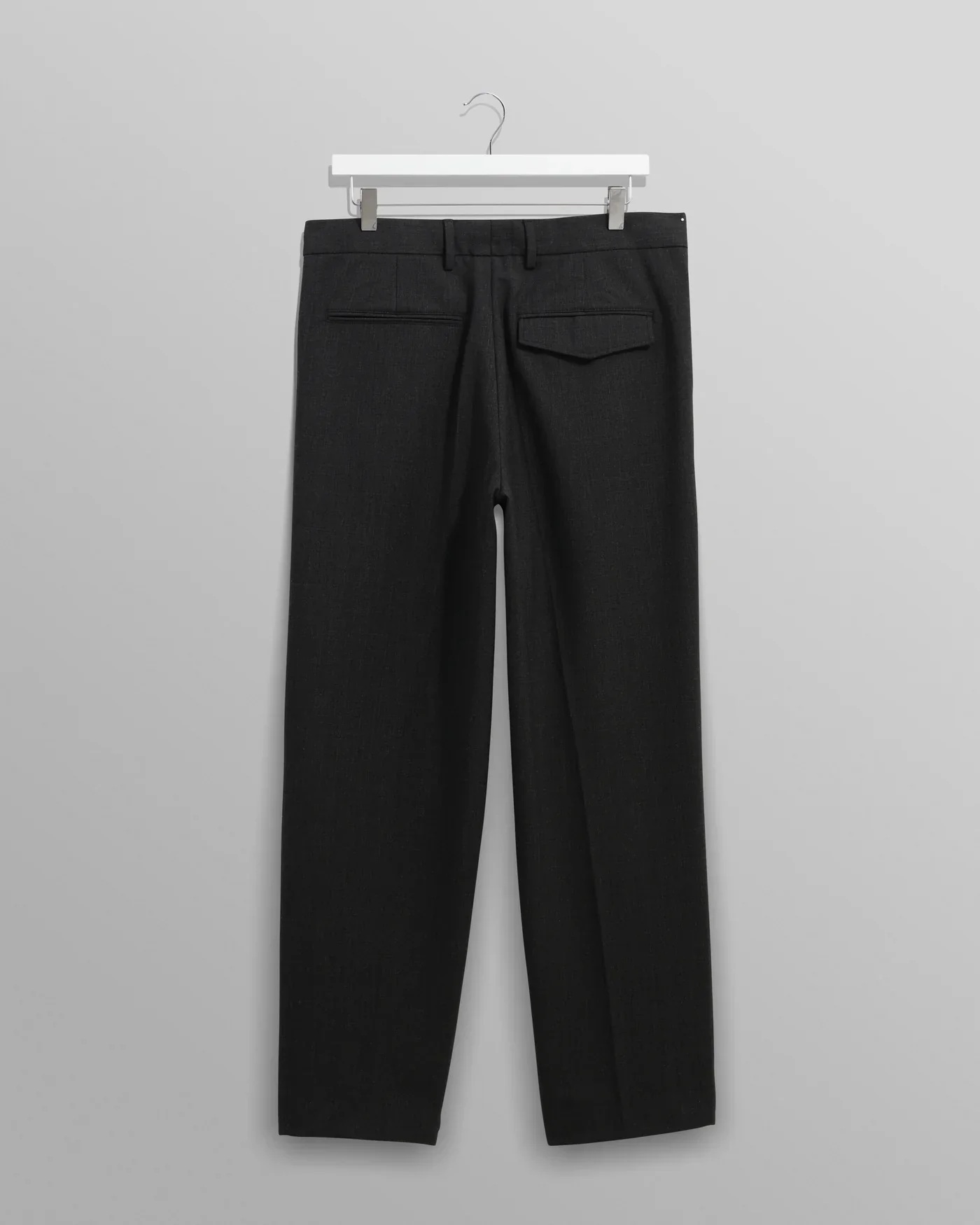 Wax London - Aubyn Charcoal Wool Blend Twill Pleated Trousers - Image 2
