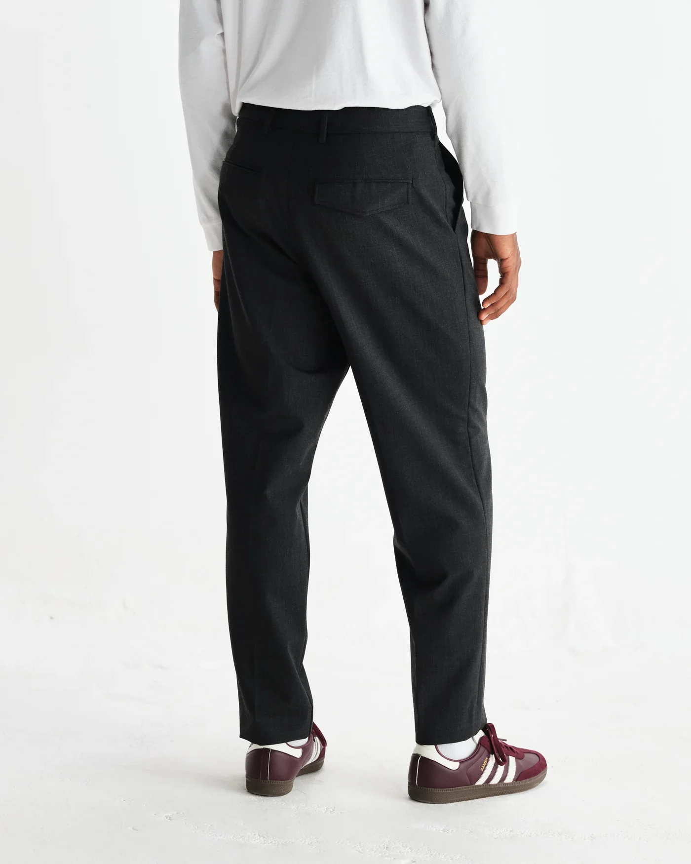 Wax London - Aubyn Charcoal Wool Blend Twill Pleated Trousers - Image 9