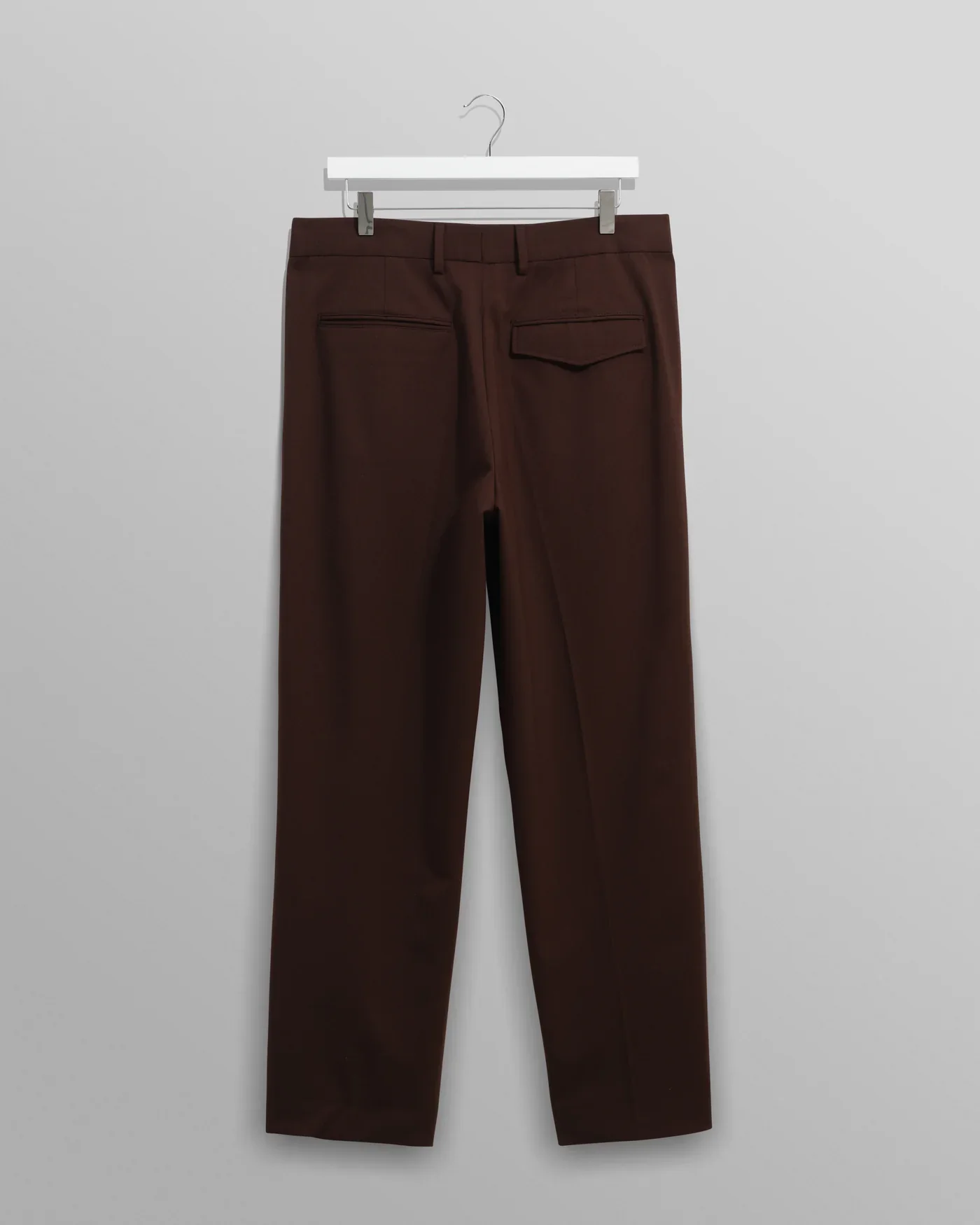 Wax London - Aubyn Dark Brown Wool Blend Twill Pleated Trousers - Image 2
