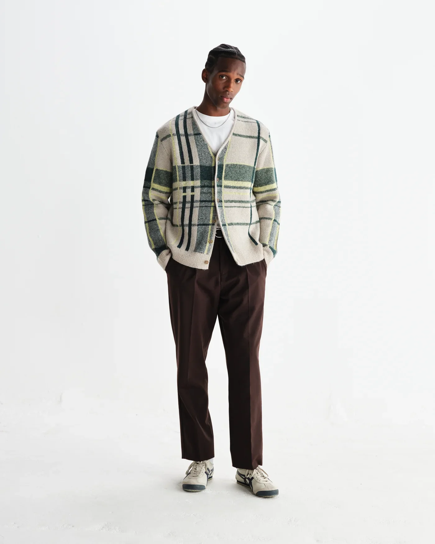 Wax London - Aubyn Dark Brown Wool Blend Twill Pleated Trousers - Image 6
